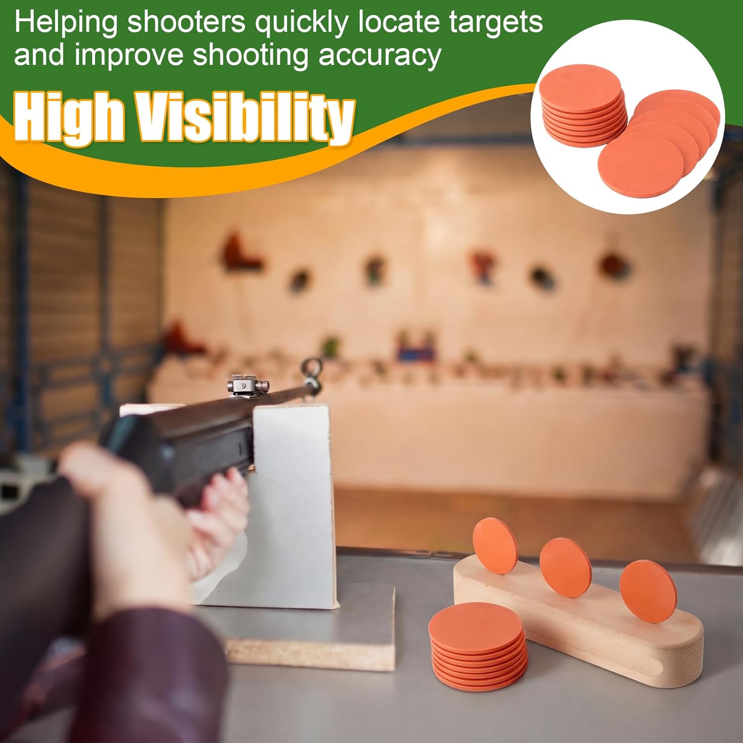 2 Inch Biodegradable Clay Target, 51mm Mini Clay Pigeon Trap and Skeet Targets, High-Visibility Orange Targets for Small Throwers Practice, Skeet & Trap Shooting, Disc
