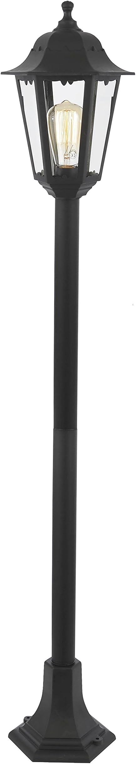LITECRAFT Neri Lamp Post Outdoor Traditional Style Lantern IP44 Fitting - Black