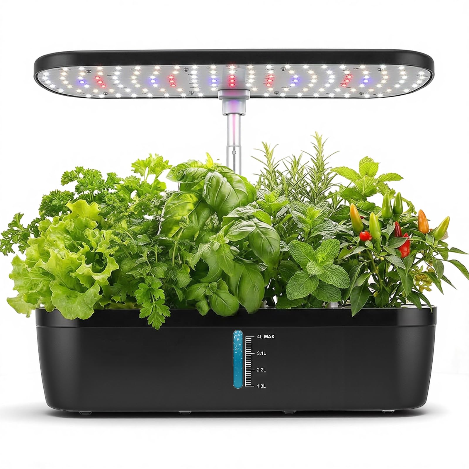 Sistema hidropónico 52 cápsulas, 24 W, Incluye LED de Espectro Completo, Sistema Inteligente de Cultivo Interior, Kit de Cultivo hidropónico para Cocina, balcón, Hierbas y ensaladas