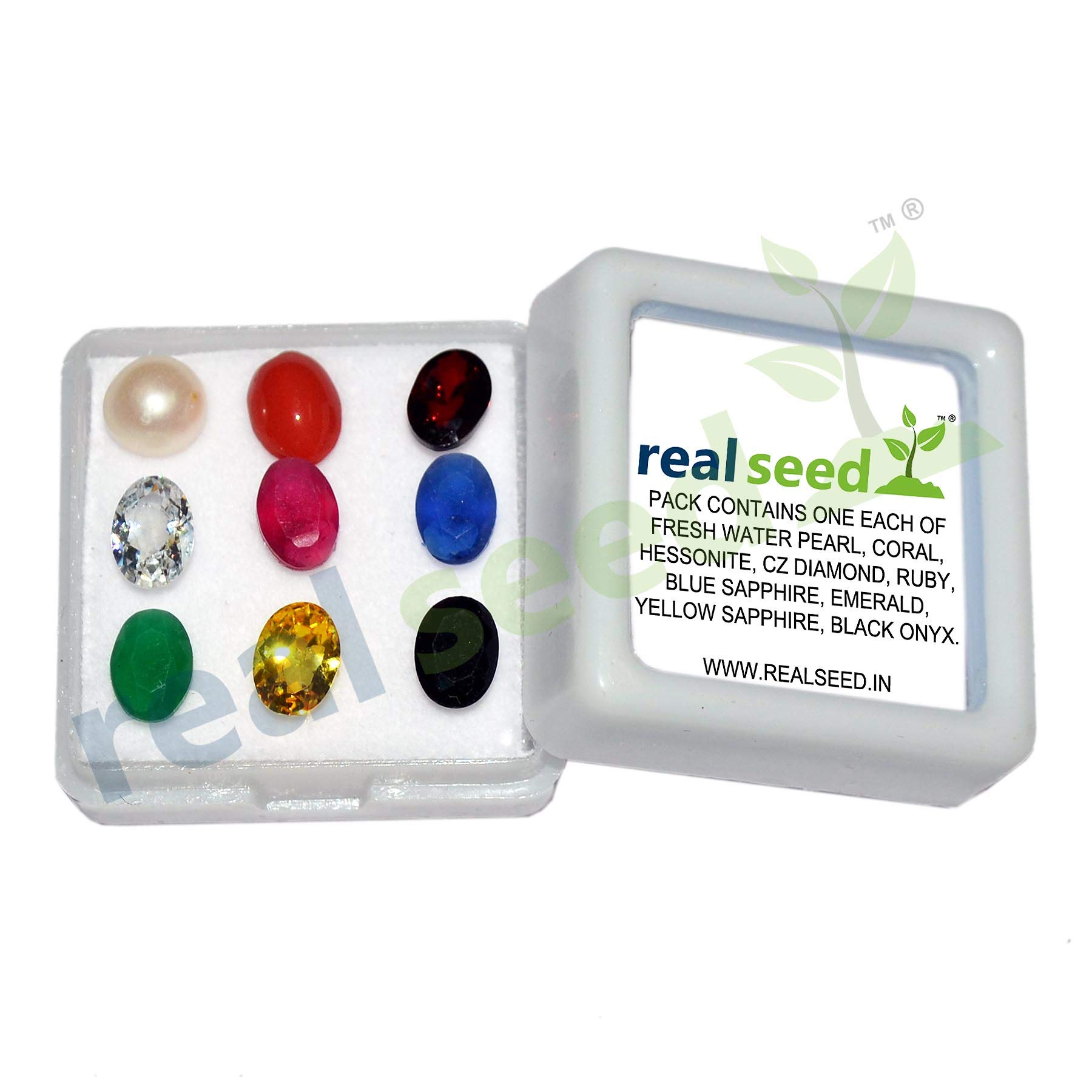 Navratna 9 Ratna Special for Diwali Puja - Nine Gemstone or Fortune Stones, 9 Navaratna Gemstones - Hessonite, CZ Diamond, Ruby, Blue Sapphire, Emerald, Yellow Sapphire, Black Onyx, Polla-picture-13