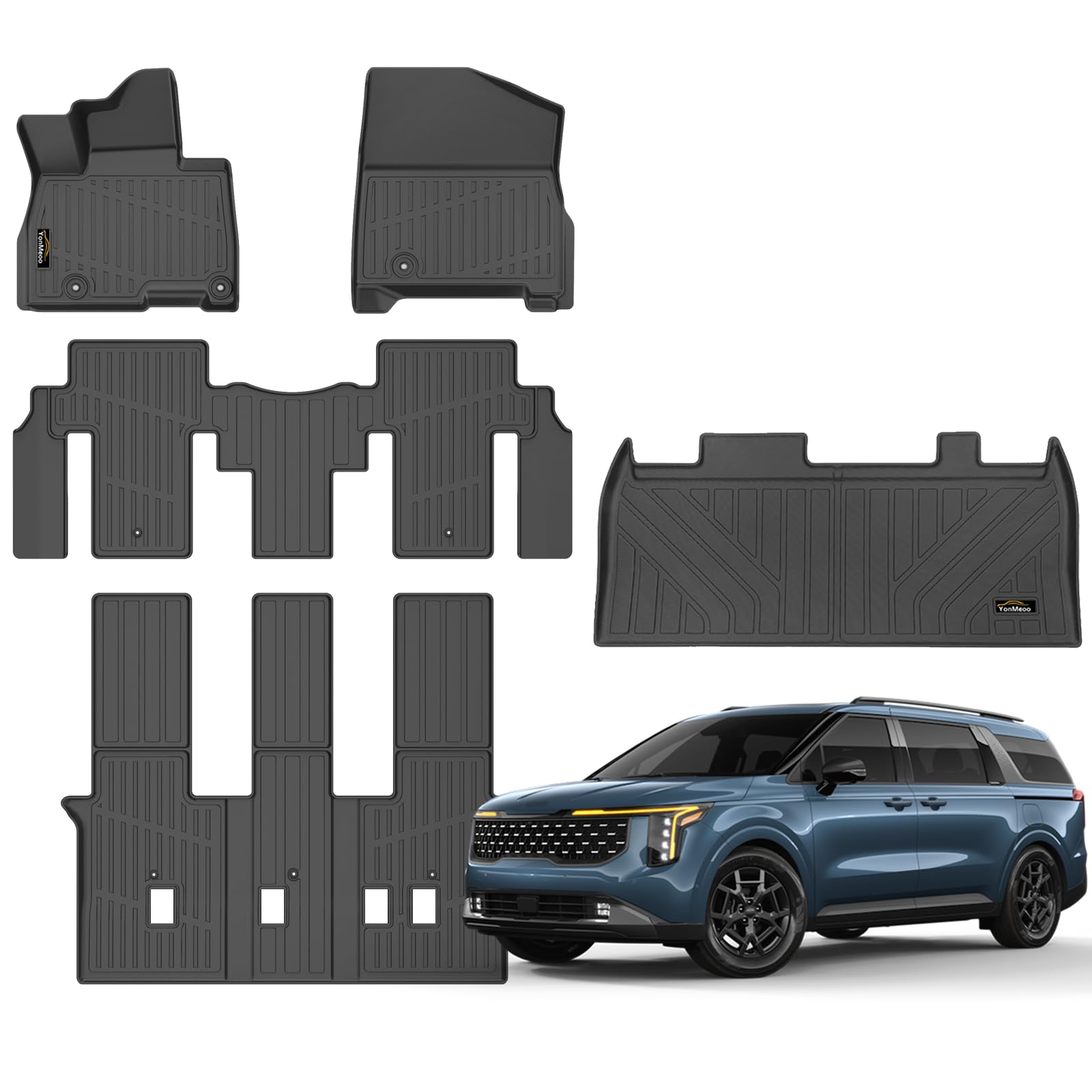 YonMeoo TPE Floor Mats (Kia Carnival Hybrid 2025–2026, 8-Seat)