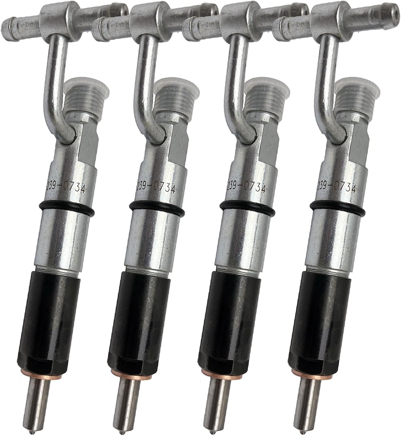 4-Pieces 093500-8010 0935008010 Fuel Injector Compatible with Mitsubishi S4S for CAT 3044 3046 Engine 236B 246B 248B 252B 262B 268B 267B 277B 287B 272C 262C 256C Loader