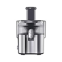 Braun MultiJuice 7 SJ7000 Estrattore Succo Centrifugo, Tecn ColdXtract, Tubo di Riempimento da 75 mm, Contenitore 2L, Sistema Antigoccia e di Sicurezza Quadruplo, Filtro Acciaio Inox, 1000 W, Grigio