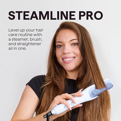 Vista 3 de Wavytalk Pro Steam Hair Straightener Brush, Steamline Pro 3 in 1 Straightening Brush, Steam Reduces Damage, Nourishes Hair, and Expedites