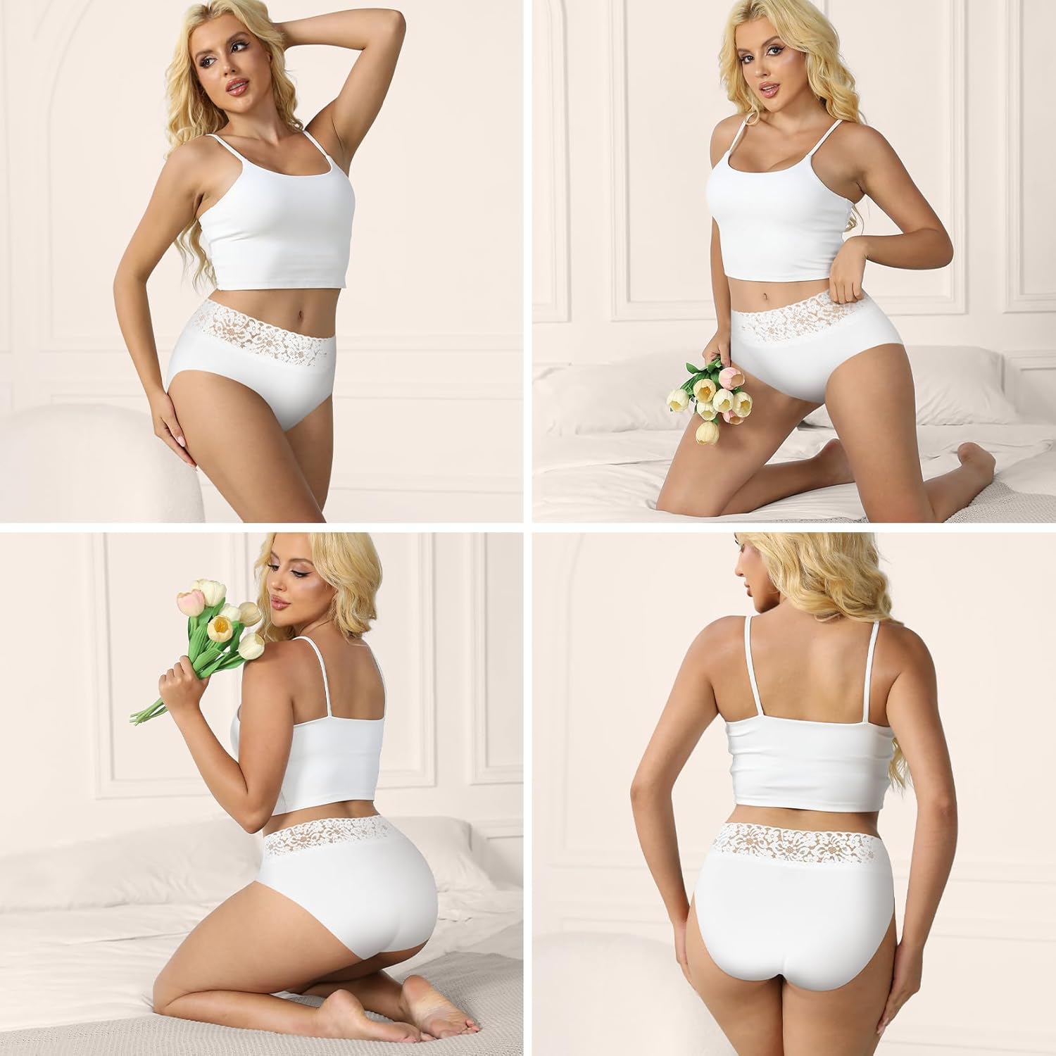 5 Pack Womens Underwear Seamless Slim Fit Sexy Lace Cheeky Soft Panties Size S - Image 6