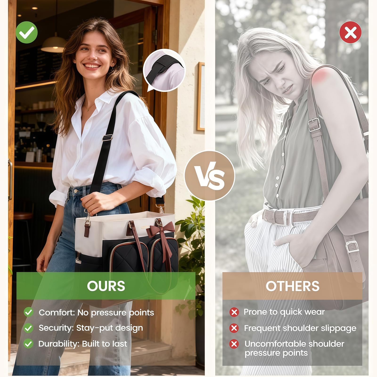 Sac Isotherme, Cabas pour Femmes avec Compartiment Repas isolé, Sac à Lunch pour Le Travail, Sac pour Ordinateur Portable 15,6 Pouces avec Porte-gobelet pour Enseignants Bureau collège