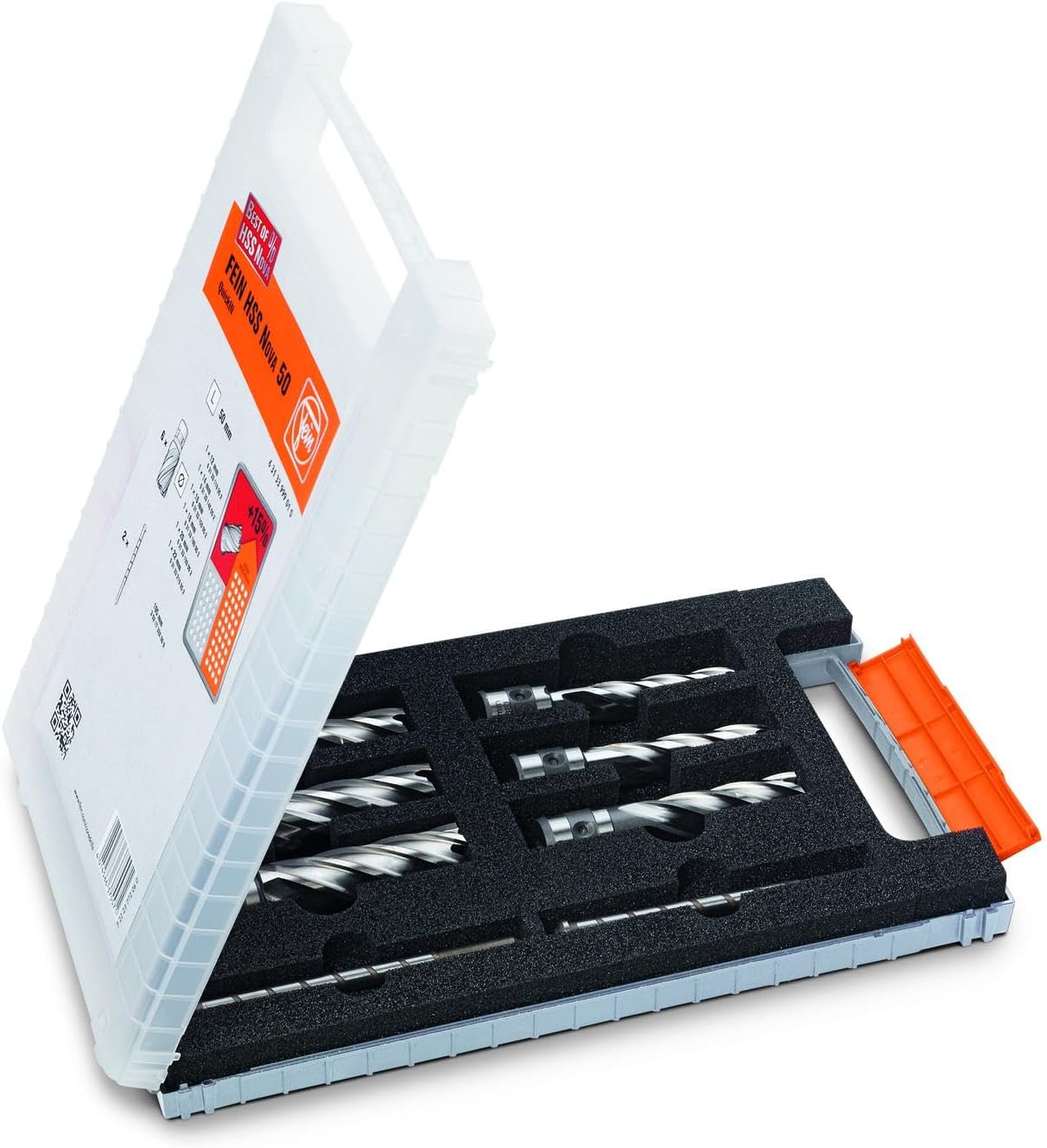 FEIN Best of Weldon HSS 3/4 Core Drill Bit Set - 6 Core Drills Diameter 12, 14, 16, 18, 20 and 22 mm (Cutting Depth 25 mm) and 2 Centring Pins (80 mm) in Plastic Case