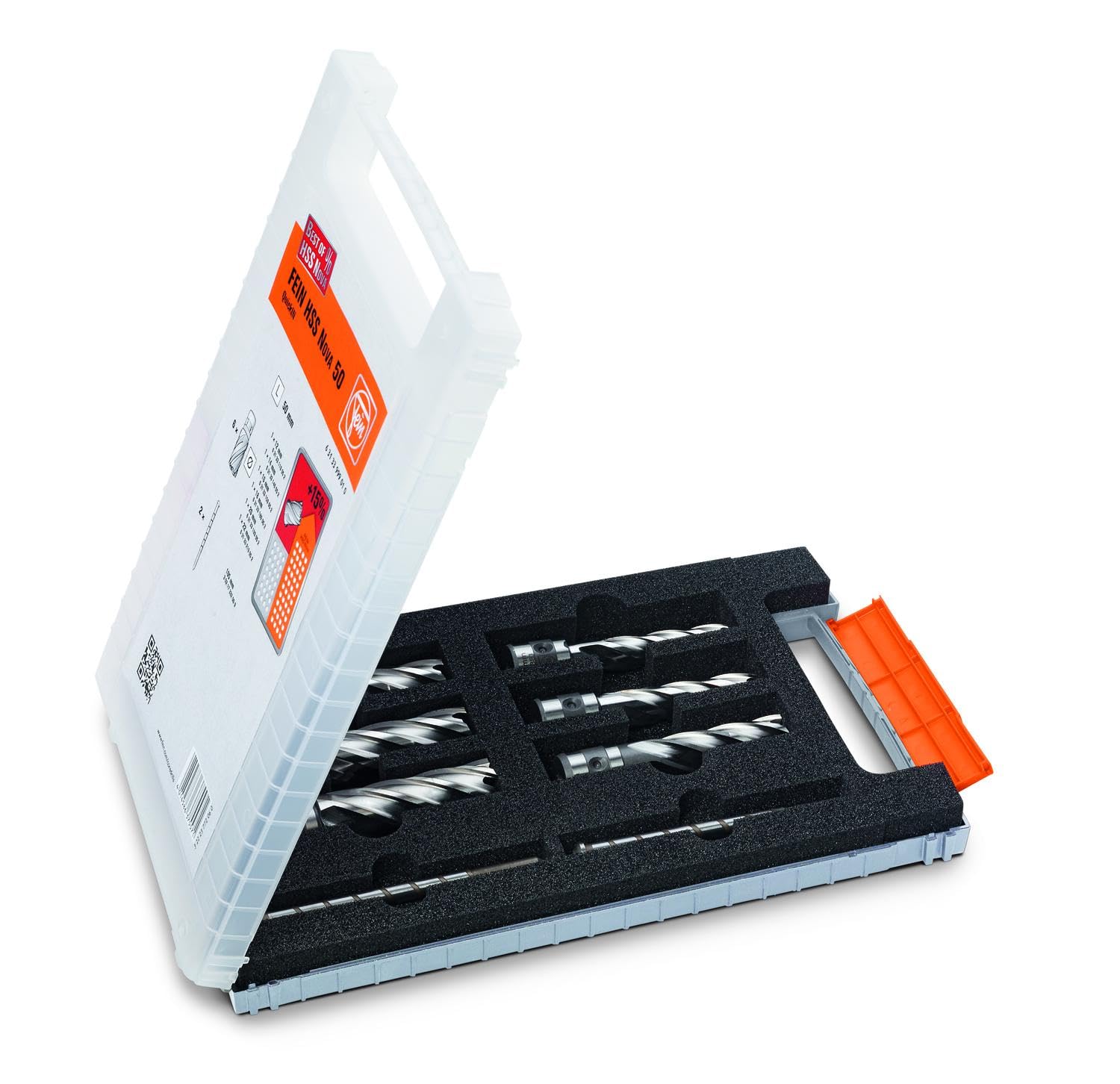 FEIN Best of Weldon HSS 3/4 Core Drill Bit Set - 6 Core Drills Diameter 12, 14, 16, 18, 20 and 22 mm (Cutting Depth 25 mm) and 2 Centring Pins (80 mm) in Plastic Case