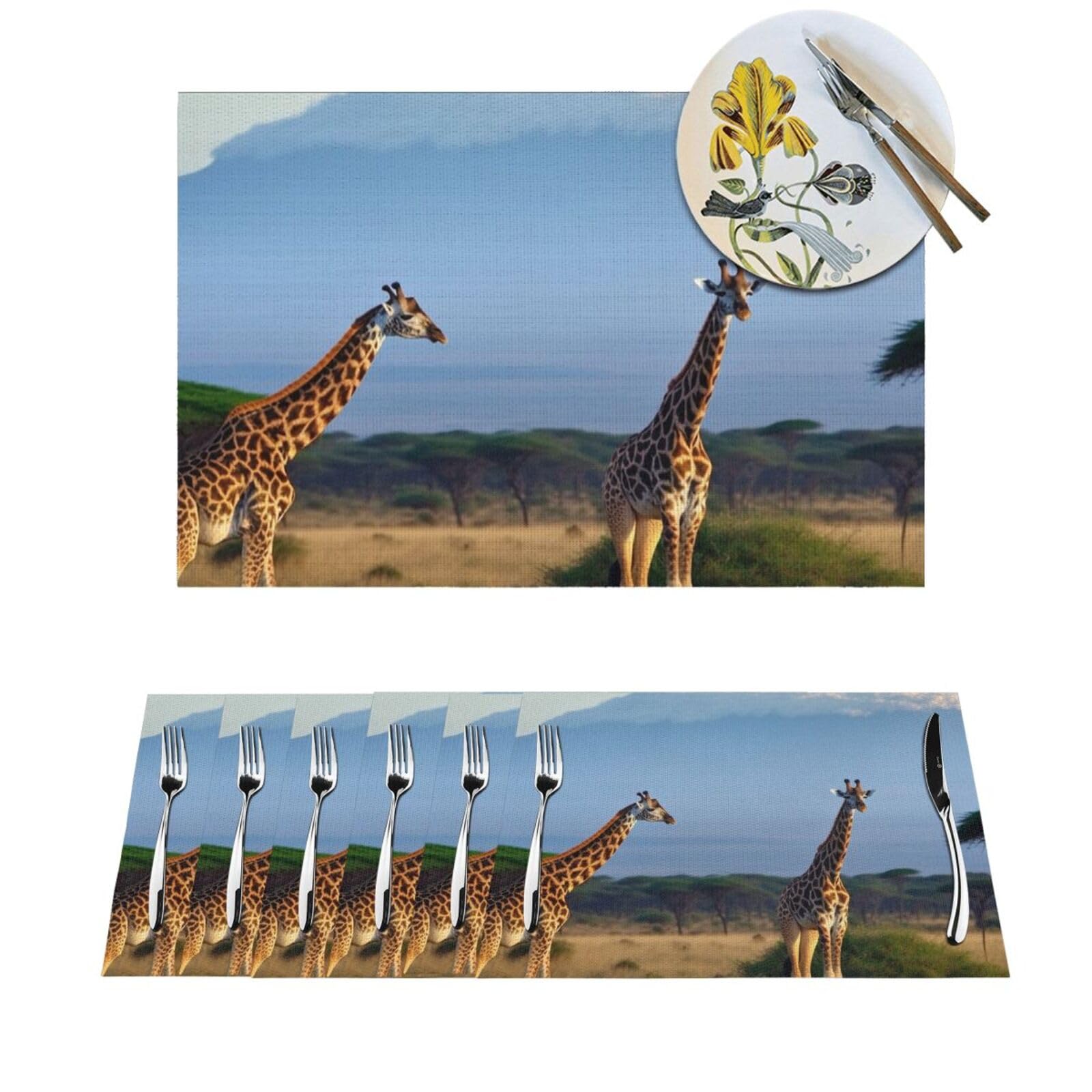 Set de table en PVC Girafe Kilimandjaro 30x45 cm (Lot de 4)