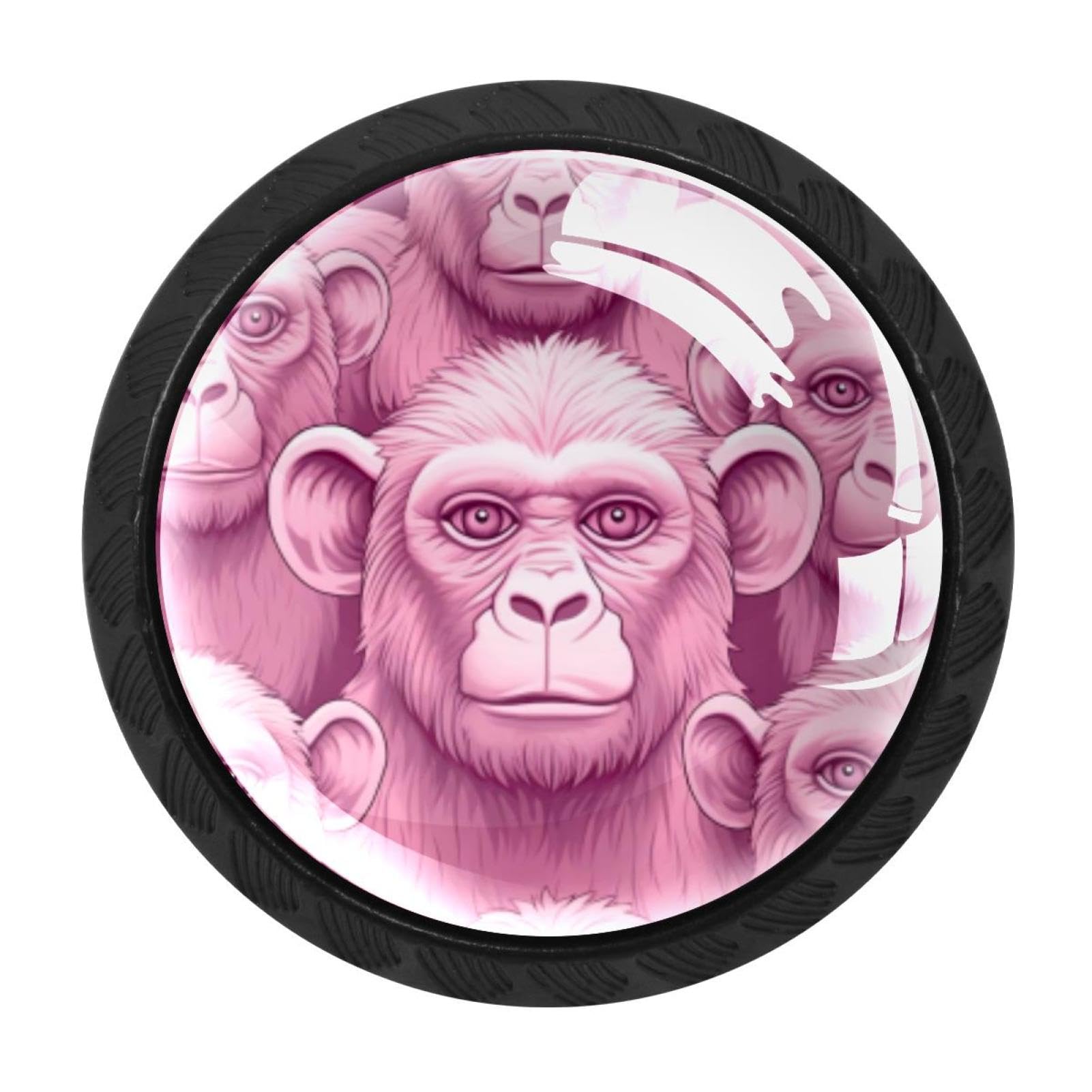 Chenzzzz Multicolored 09 4 Pack Black Pink Monkey Orangutan Cabinet Pulls Kitchen Cabinet Handles Ideal For Cabinet,Drawer,Cupboard And Wardrobe
