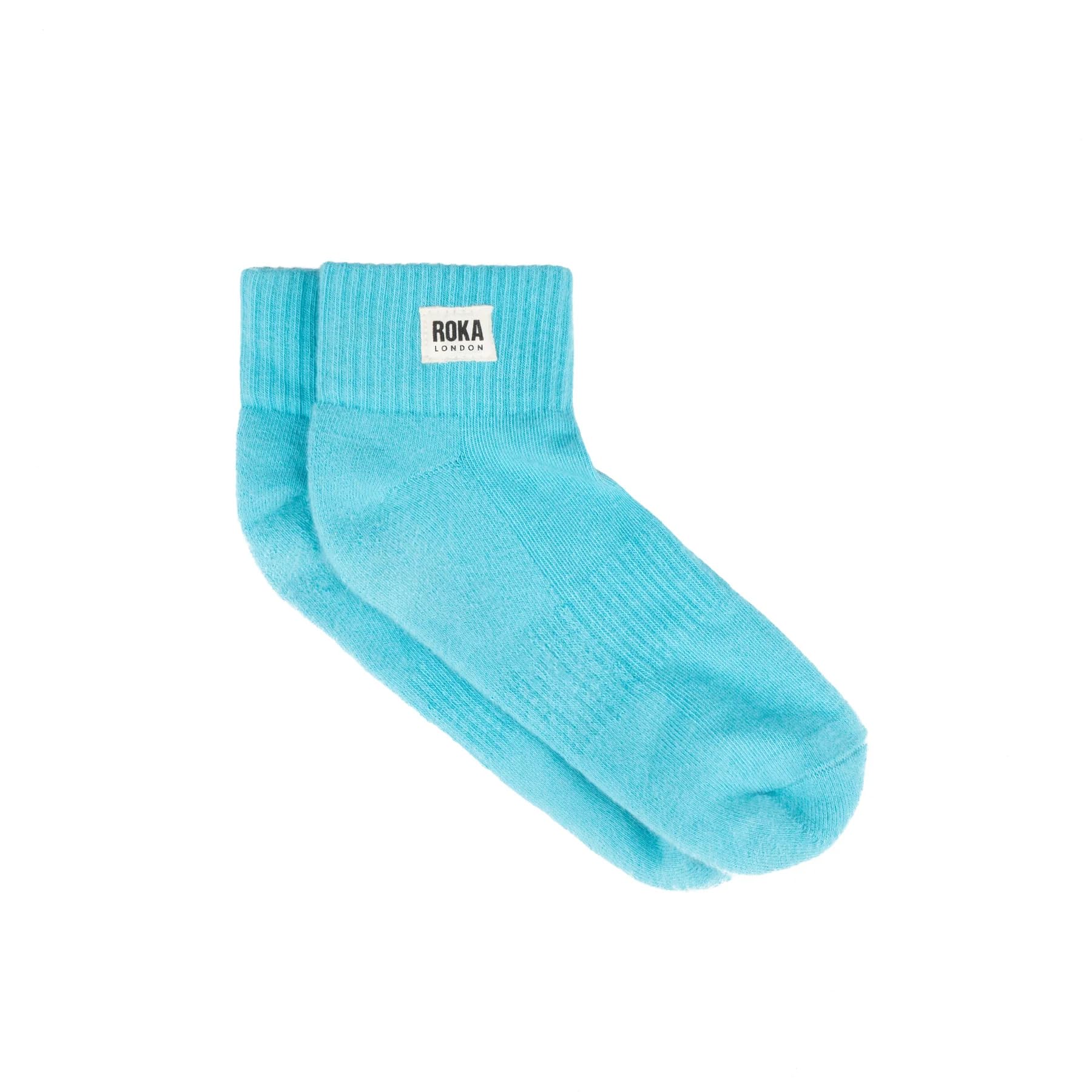 ROKA London Wembley Socks – Soft Breathable Everyday Socks – Soft Breathable Stretch Comfort Casual Trainer Socks for Work, Travel & Daily Wear (Aquatic Awe)