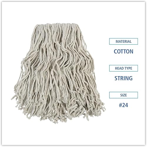 Miniatura 3 de Boardwalk Cm02024s - Cabezal de trapeador de algodón, 24, blanco, 12cartón