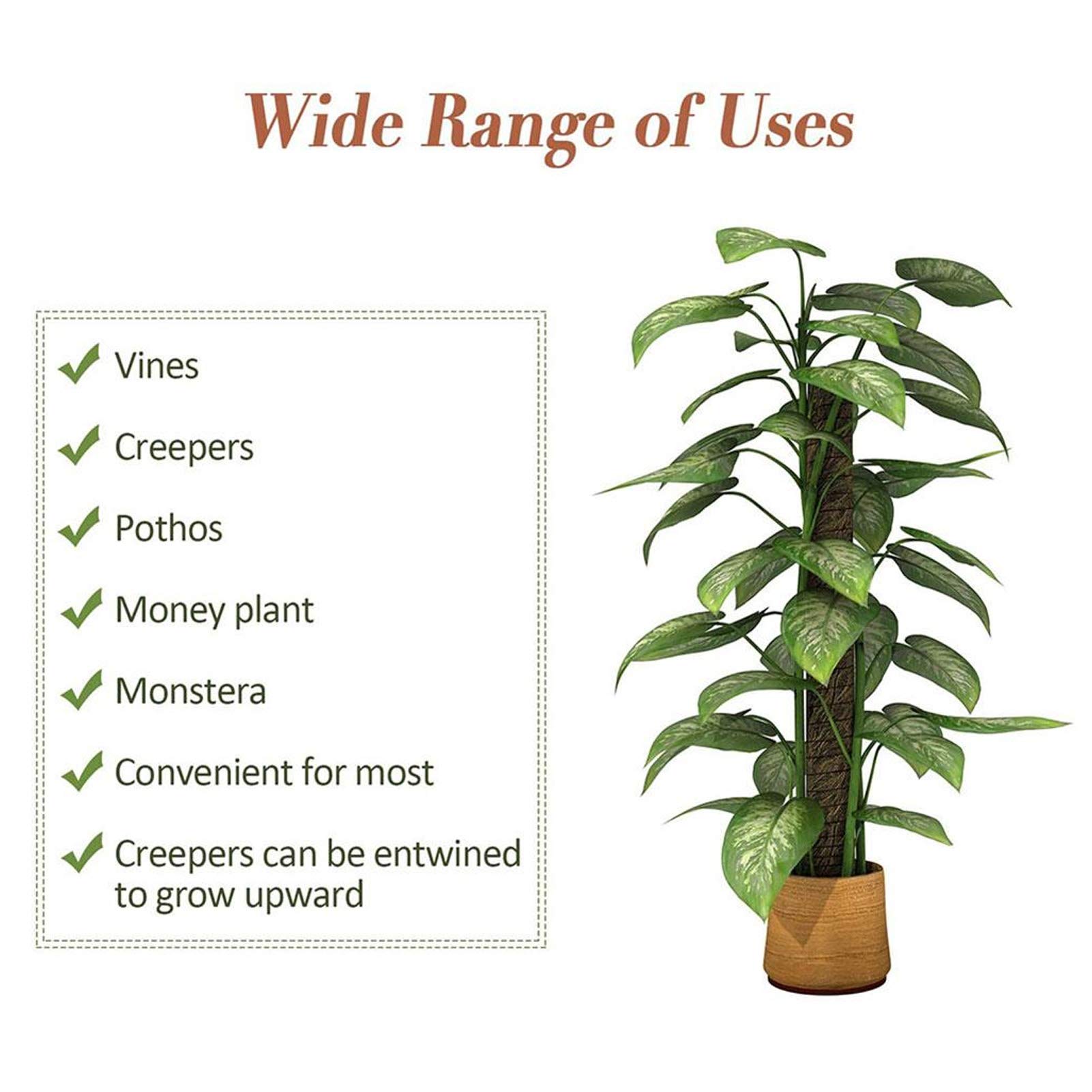 Lot de 4 poteaux en Mousse pour Monstera pour Soutenir Les Plantes à Pousser vers Le Haut – 45 cm de Totem en Fibre de Coco Support d'escalade pour Plantes d'intérieur