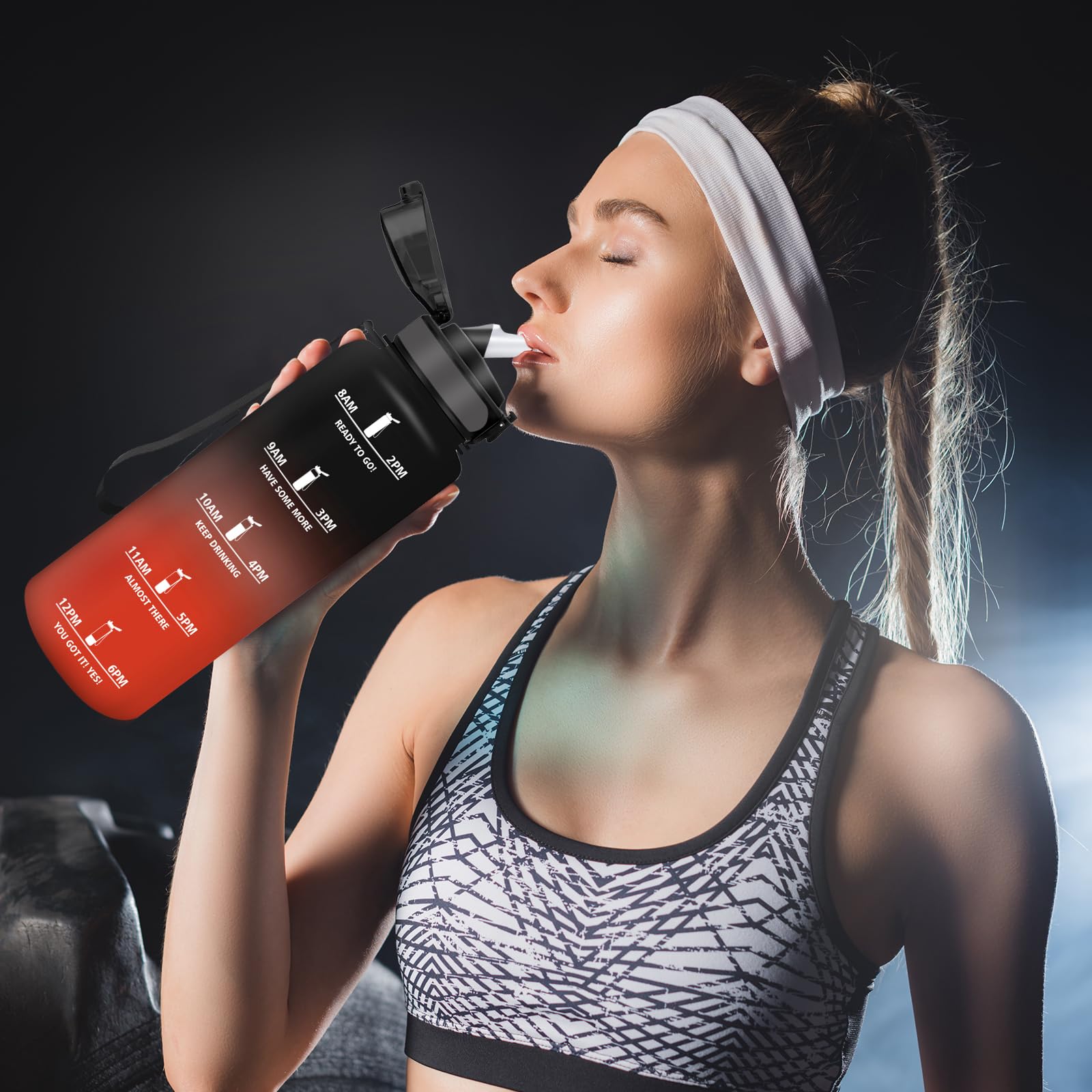 Borraccia Vikaster 1500ml - Con Cannuccia, Motivazionale, A Prova Di Perdita, In Tritan Senza BPA - Foto 8