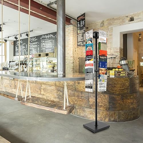 Miniatura 8 de Revistero giratorio de 36 bolsillos para libros, soporte de exhibición para catálogo, literatura, almacenamiento de libros para organizador de