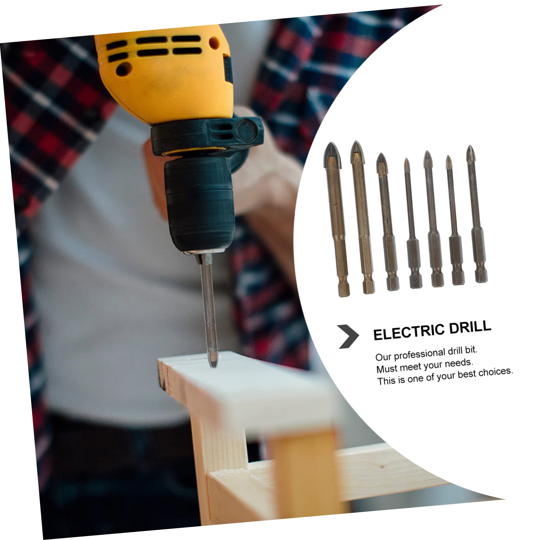Tofficu 3 Set Insieme Di Trapano Piastrella Lungo Porcellana Di Grandi Dimensioni Triangolo Punte in Ceramica Per Piastrelle Punta Per E Piastrelle Carburo 7 Pezzi*3