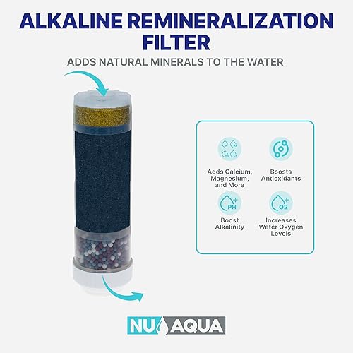 Miniatura 2 de NU Aqua Filtro de agua de repuesto para encimera - Alcalino de 8 etapas - Filtración de agua potable y dispensador para fregadero de cocina -
