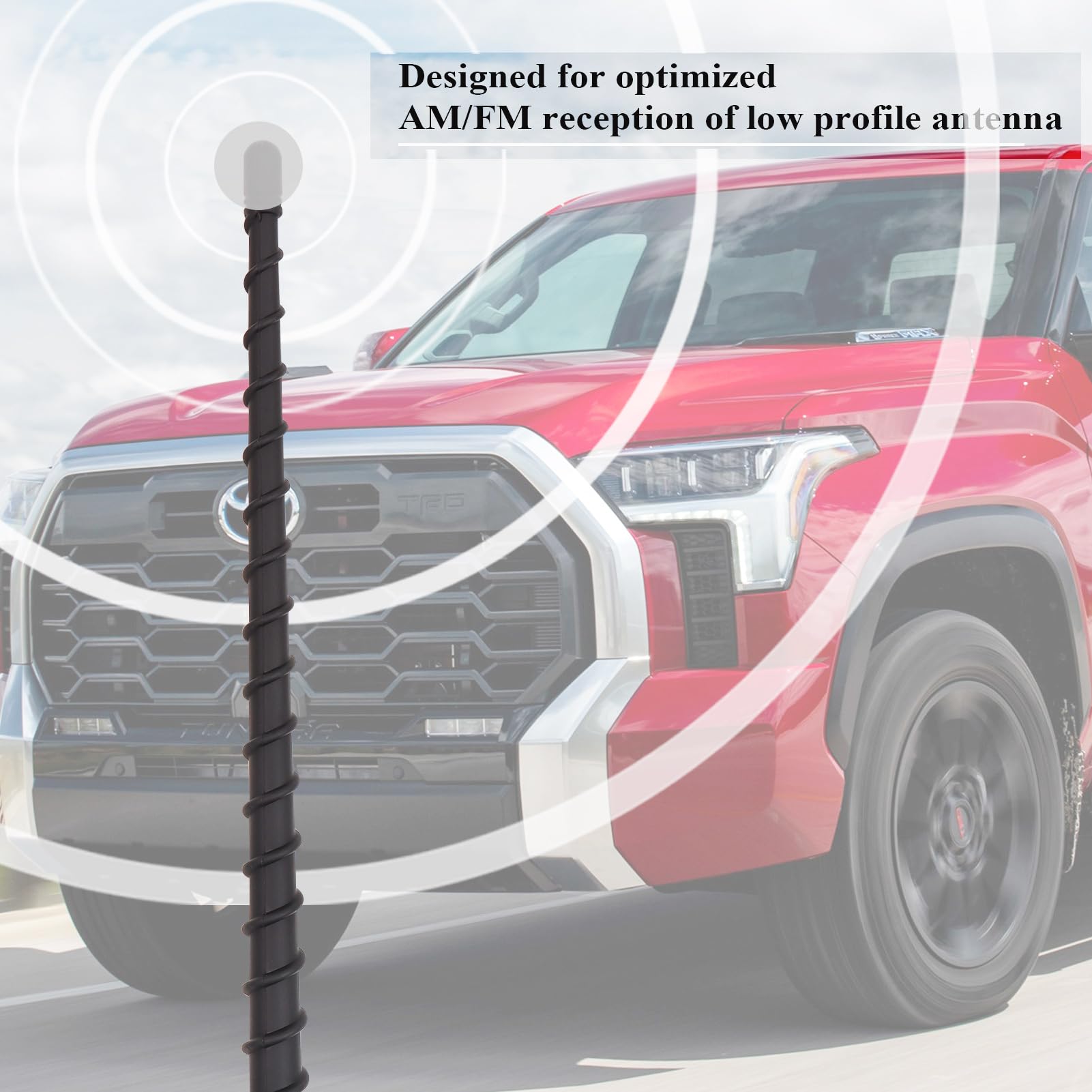 Jamscar Short Antenna Compatible for Toyota Tundra 2000-2025, for Toyota Tacoma 1995-2015, Flexible Rubber Truck Antenna Accessories Replacement, for FM/AM Radio Reception