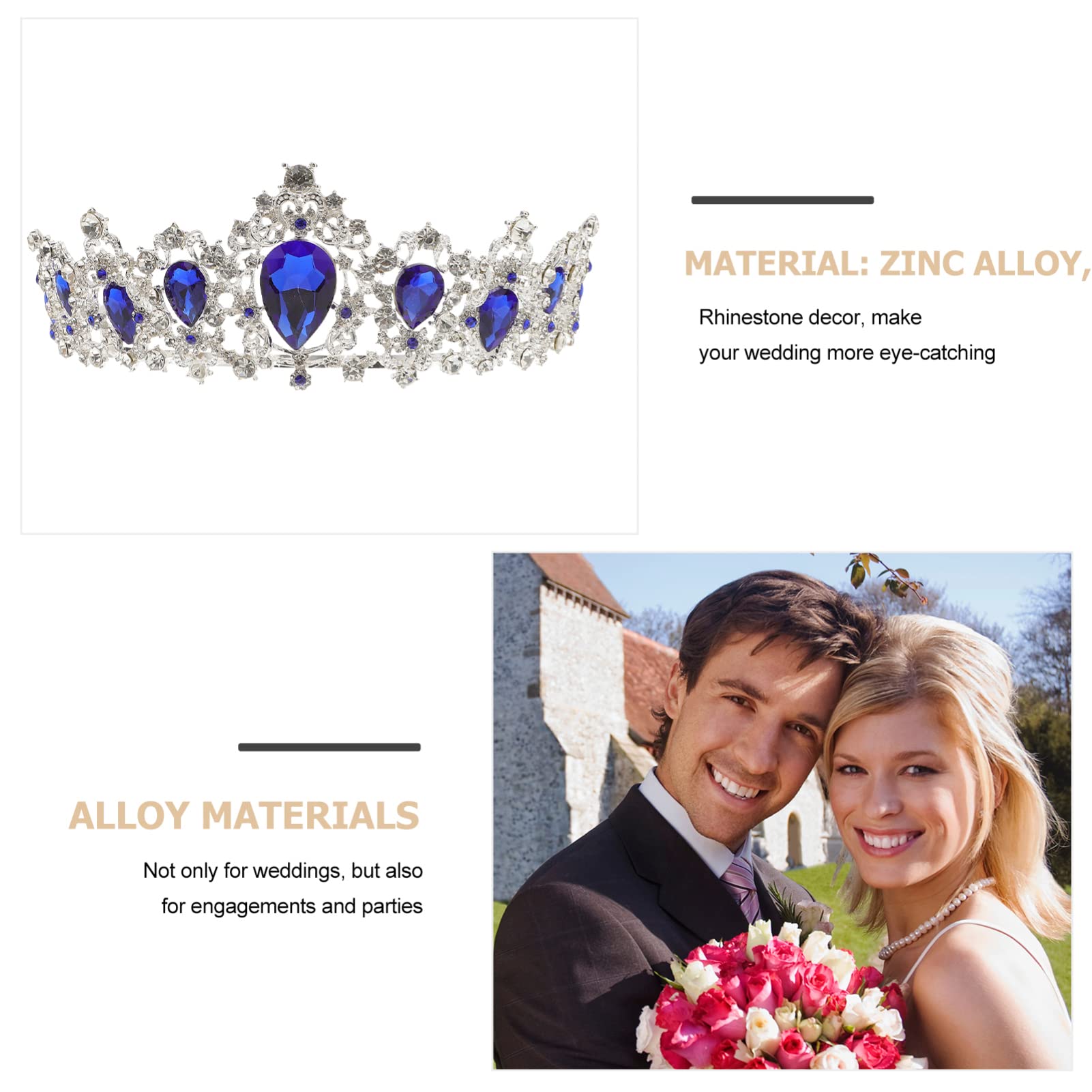 Abaodam 2 Piezas Nupcial De La Vendimia Tiara De Princesa Tiara De Cumpleaños Para Niñas Tiaras Para Niñas Tiaras De Boda Peluca Cristal Dama De Honor Víspera De Todos Los Santos