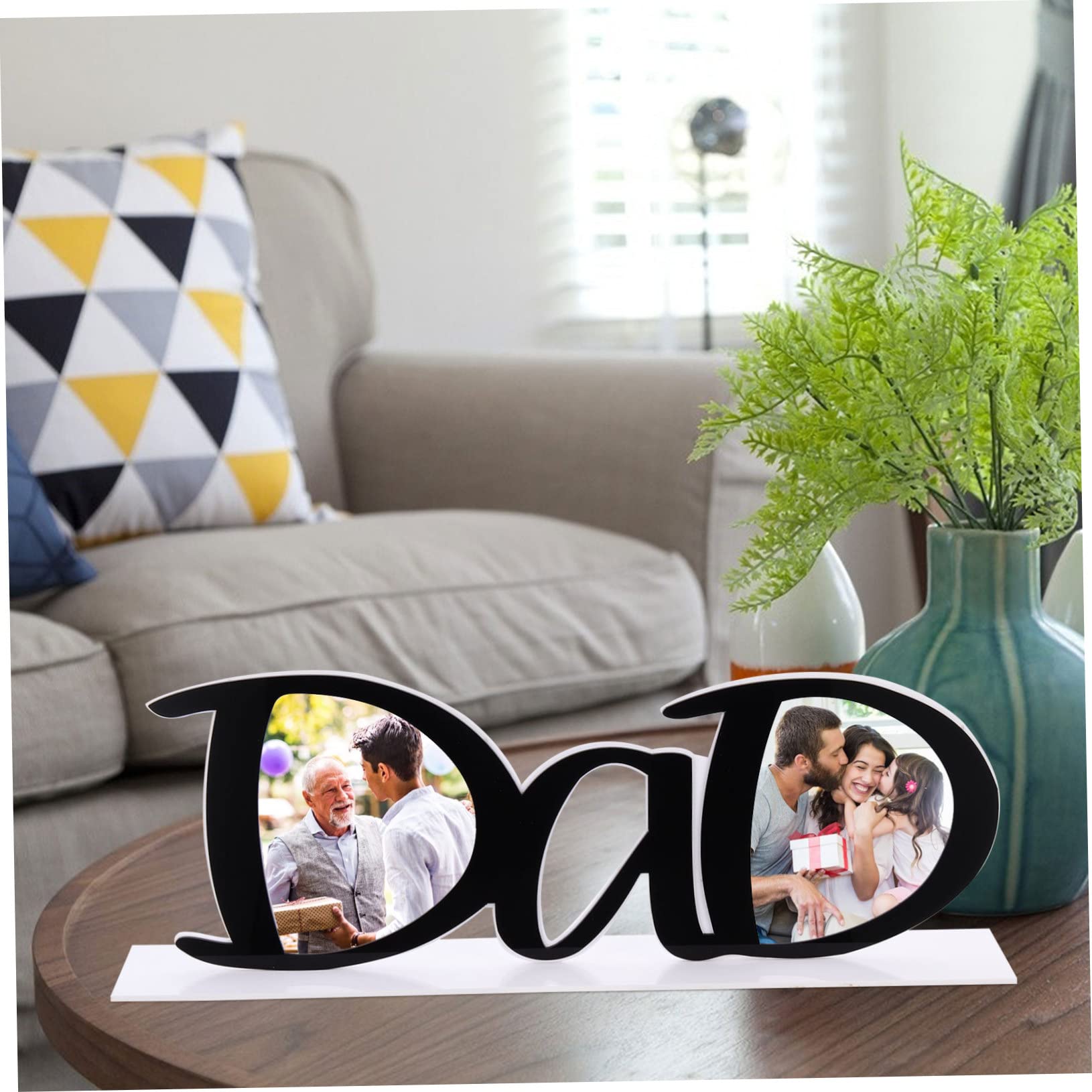 Alipis 2 Pz Cornici per foto per la festa del papà ornamento da scrivania per la festa del papà foto della lettera acrilico light Home decor cornice regalo di papà Forniture per la casa