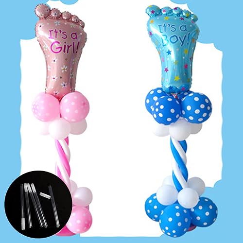 Miniatura 3 de SING F LTD 5 varillas de plástico transparentes con poste para columna de globo y base de arco, kits de construcción