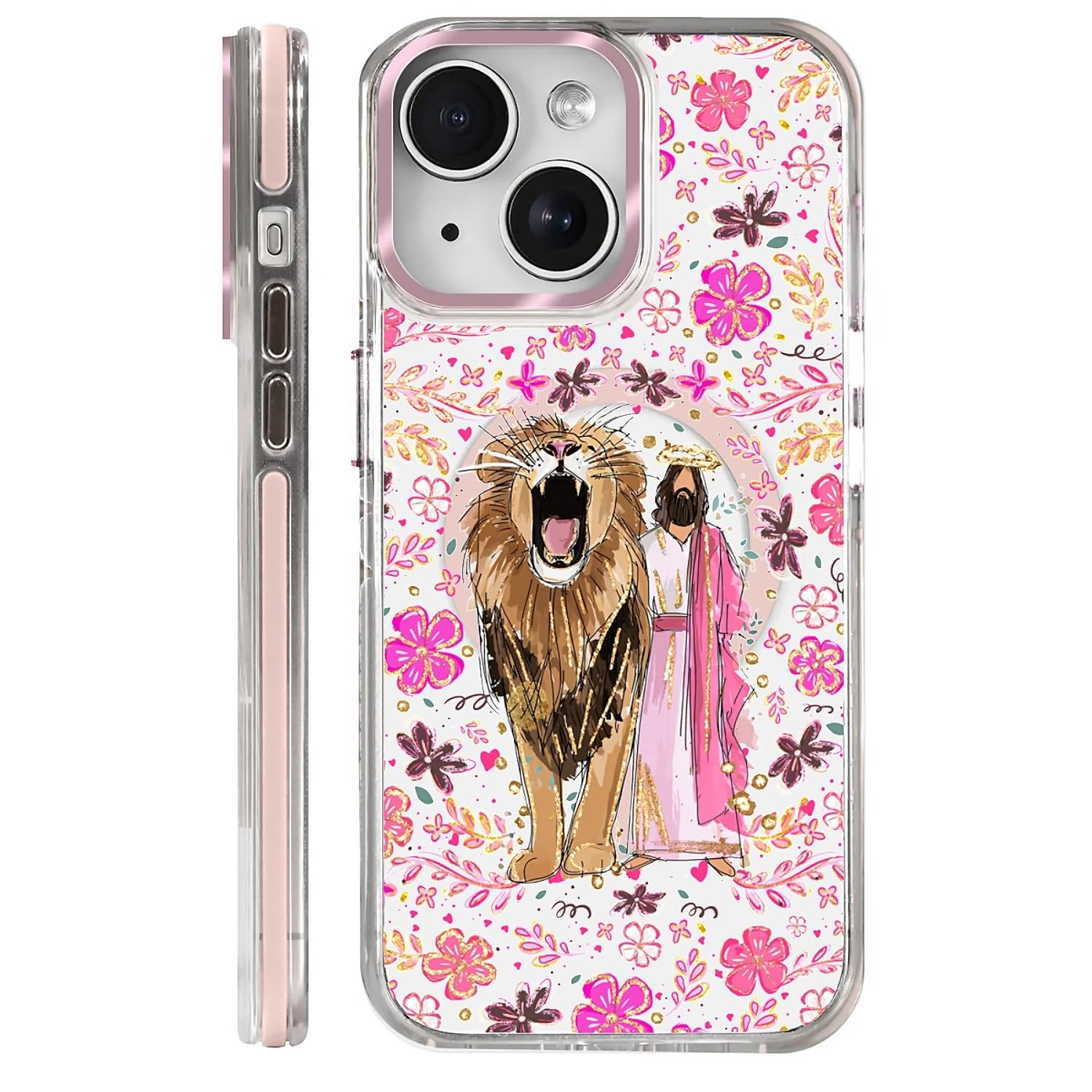 Coques de téléphone pour iPhone 14 magnétique transparente et fine rose - 8