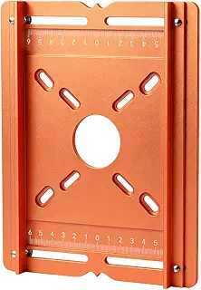 Router Base Plate - Aluminum Scale Slotted | Woodworking Jig | With Side Rail Groove, for Table Router Workbench, Precise Routing Template, Makers Projects, Durable Milling Accessory
