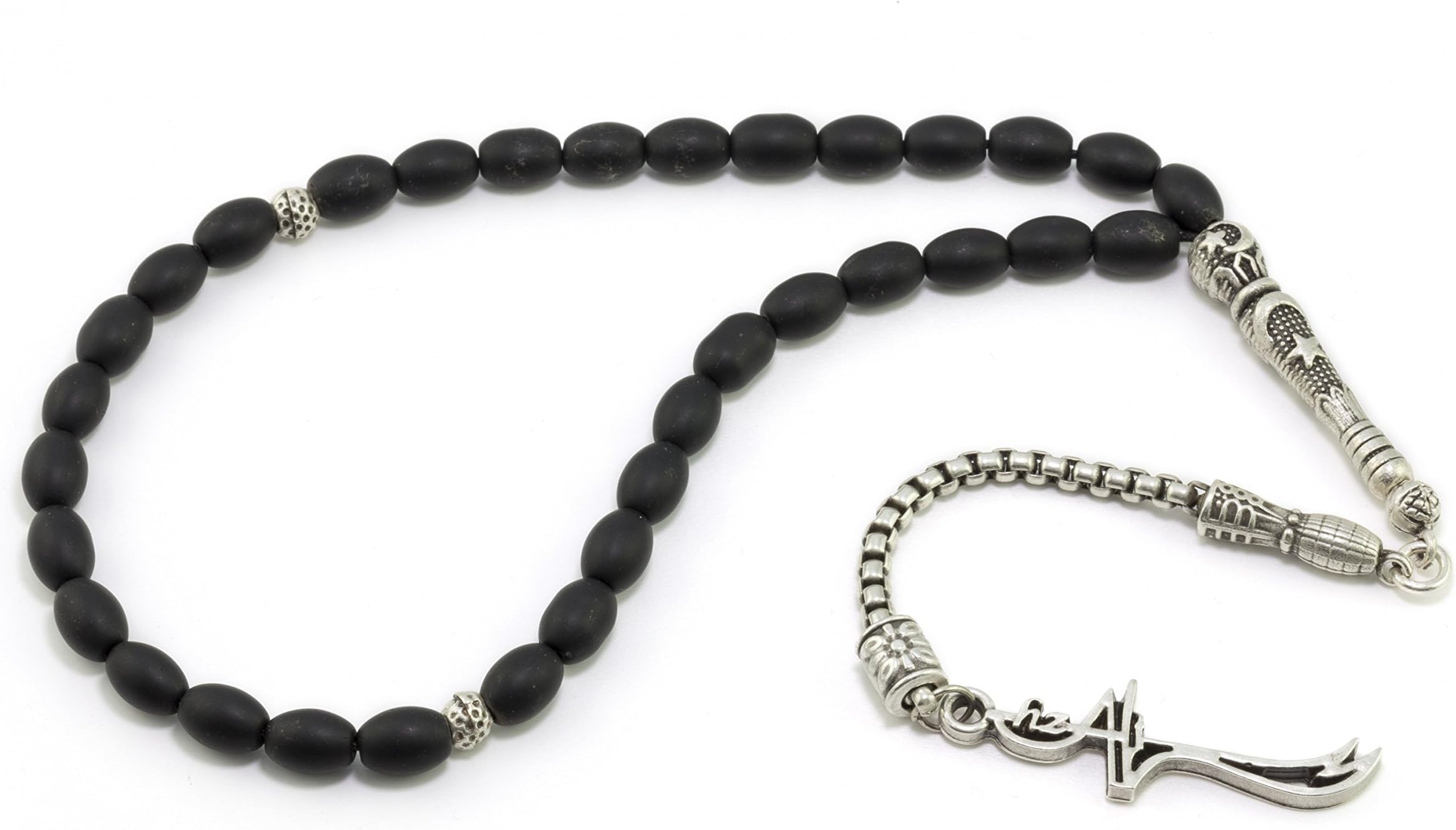 Gök-TürkRosary Prayer Beads Tesbih Tasbih Zulfikar Dhul-fiqar Sword of Ali Alevi
