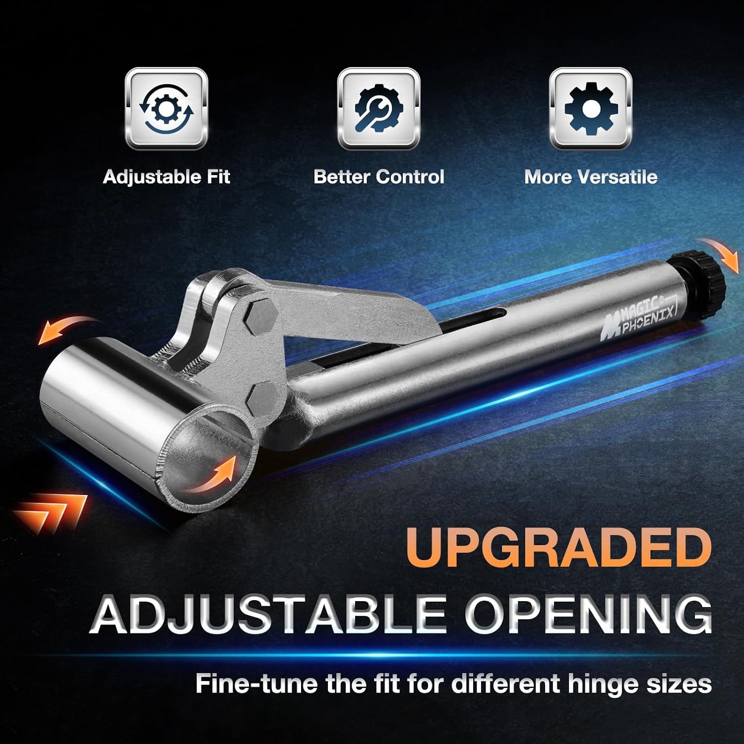 Adjustable Door Hinge Adjustment Tool, 0.3''–1'' Universal Hinge Wrench, Heavy Duty Carbon Steel Door Hinge Adjuster for Door Alignment & Repair (Silver)