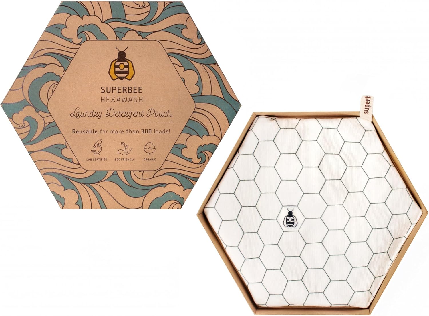 SuperBee Hexawash Laundry Detergent Replacement | Goodbye Detergent, Lasts for 300 Washes | Toddler and Teen Tested | Clean, Fresh Laundry | Long Lasting, Earth Friendly, Plastic Free