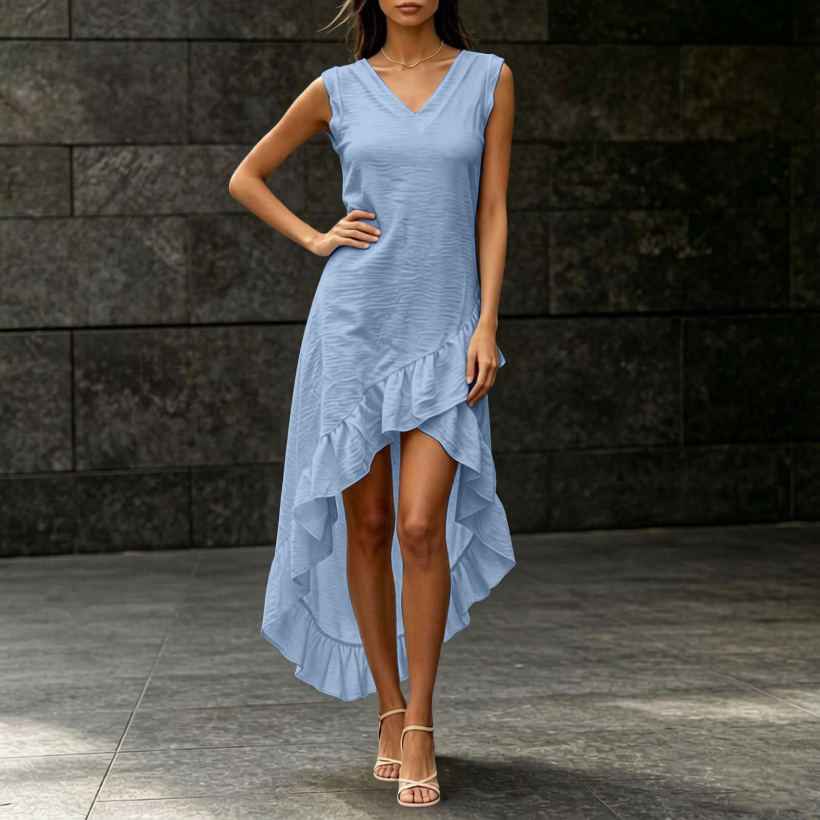 Vestiti Estivi Donna Cotone Elegante e Raffinato Abito Estivo Casual da Donna, Adatto per Feste, spiagge, Matrimoni e Banchetti. Abito Elegante