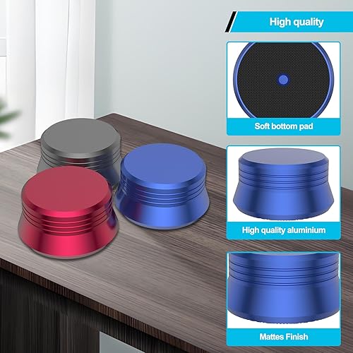 Miniatura 6 de Tertullus Estabilizador de peso de registro, abrazadera de disco de aluminio Accesorios de tocadiscos de peso de disco de vinilo (negro)