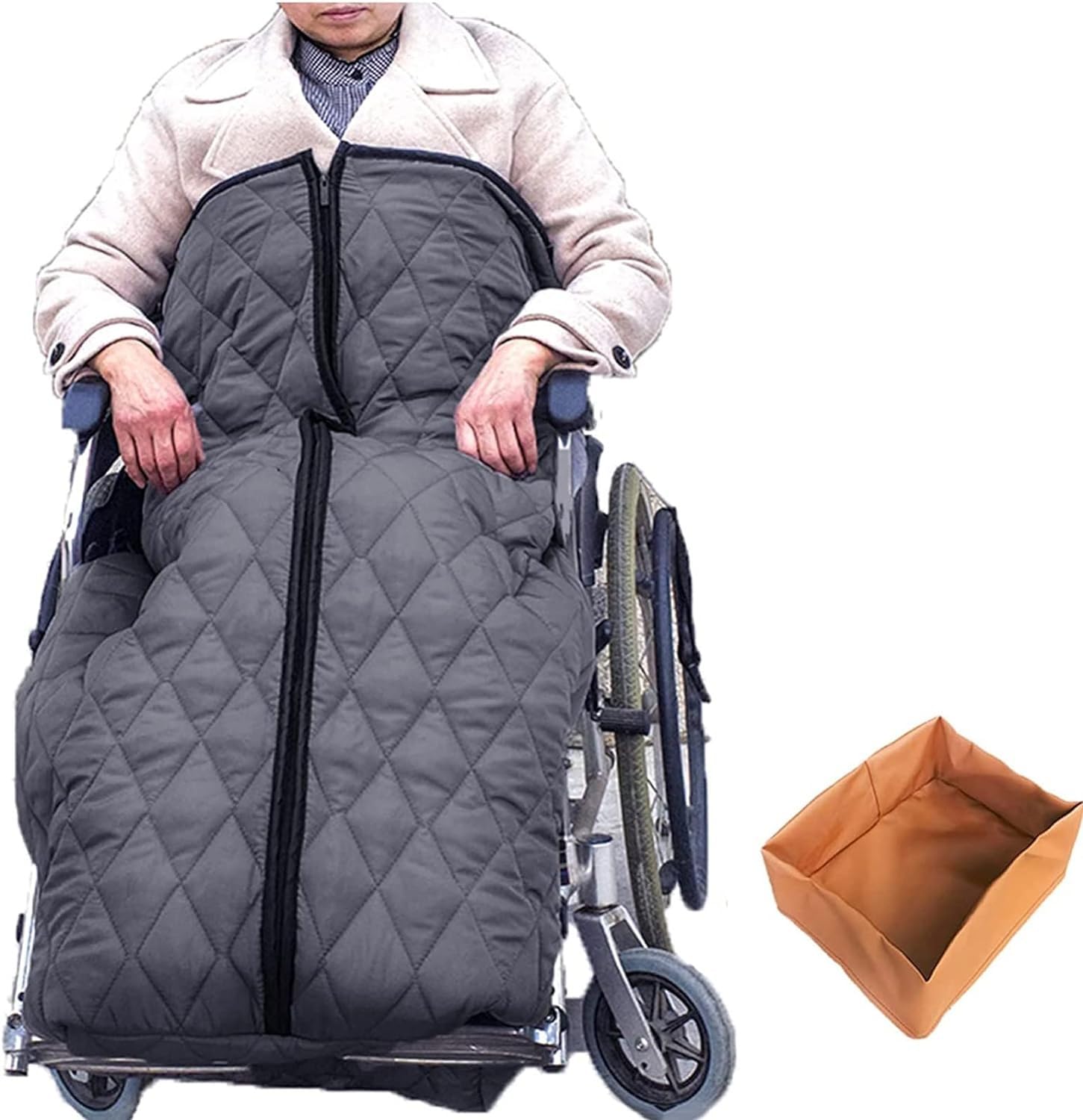 QUINZI Forro Polar Impermeable Cosy Silla De Ruedas - Funda De Forro Polar para Silla De Ruedas, Manta para Silla De Ruedas, Silla De Ruedas Saco De Pies