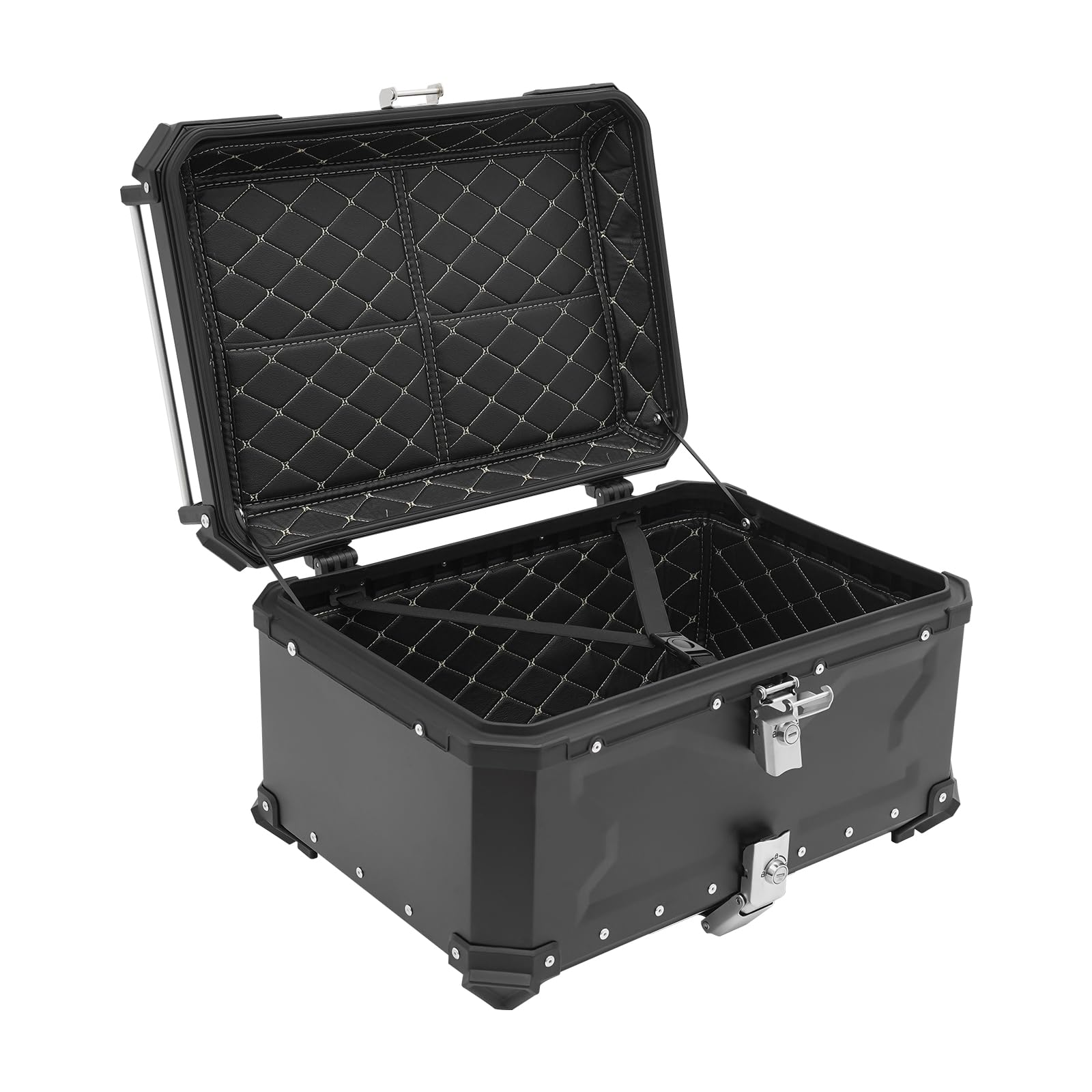 Top Case de moto 65 l, alliage d'aluminium de qualité supérieure, installation facile, top case étanche pour vêtements/casques – résistant à l'usure et étanche