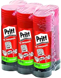 Henkel 1905656, Cola em Bastão, Pritt 20 gramas, Multicor, Pacote de 06