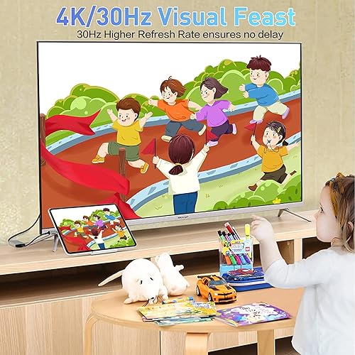 Miniatura 5 de Hub USB C, adaptador USB C 6 en 1 con USB 3.0, 4K-HDMI, conexión USB CPD, lector de tarjetas SDTF, estación de acoplamiento compatible con MacBook