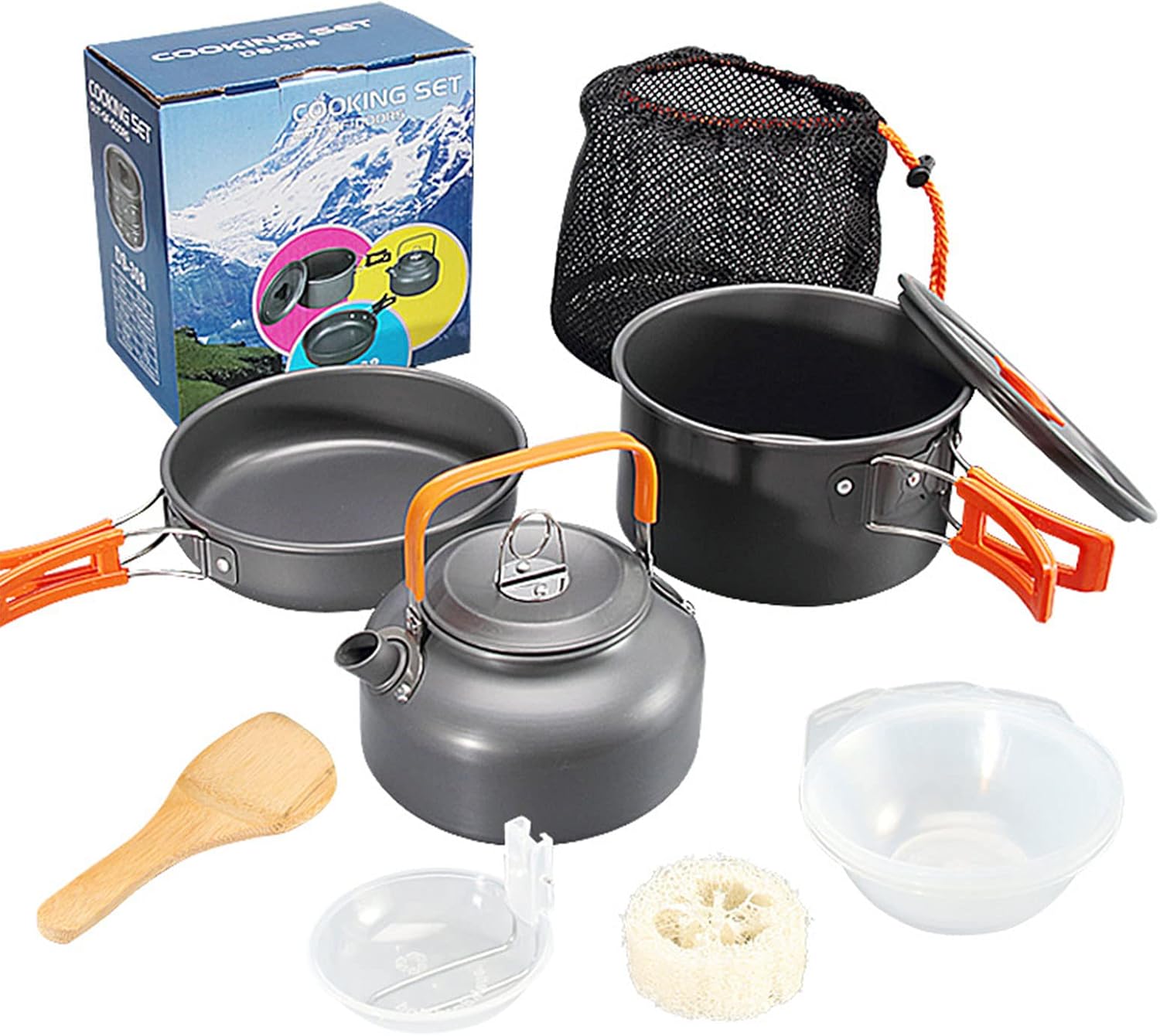Aluminum Alloy Camping Cookware Utensils with Storage Bag Cookware Pot Cooking Outdoor Tableware Easy to Use and Camping Accessories Kitchen