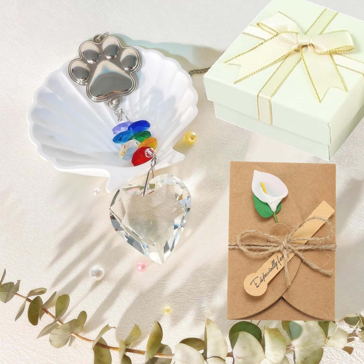 Pet Paw Print Memorial Gifts Crystal Suncatcher, Thoughtful Dogs and Cats Remembrance - Image 3