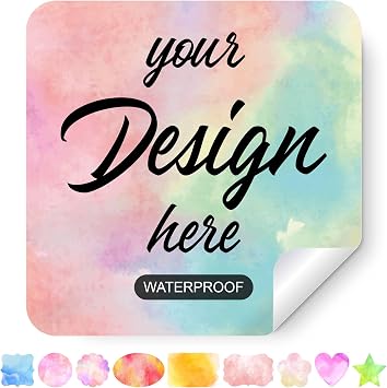 100-500 Personalized Labels - Customized Stickers with Any Design Image Logo Text, 1.5"-10" for Business Logo, Thank You Labels