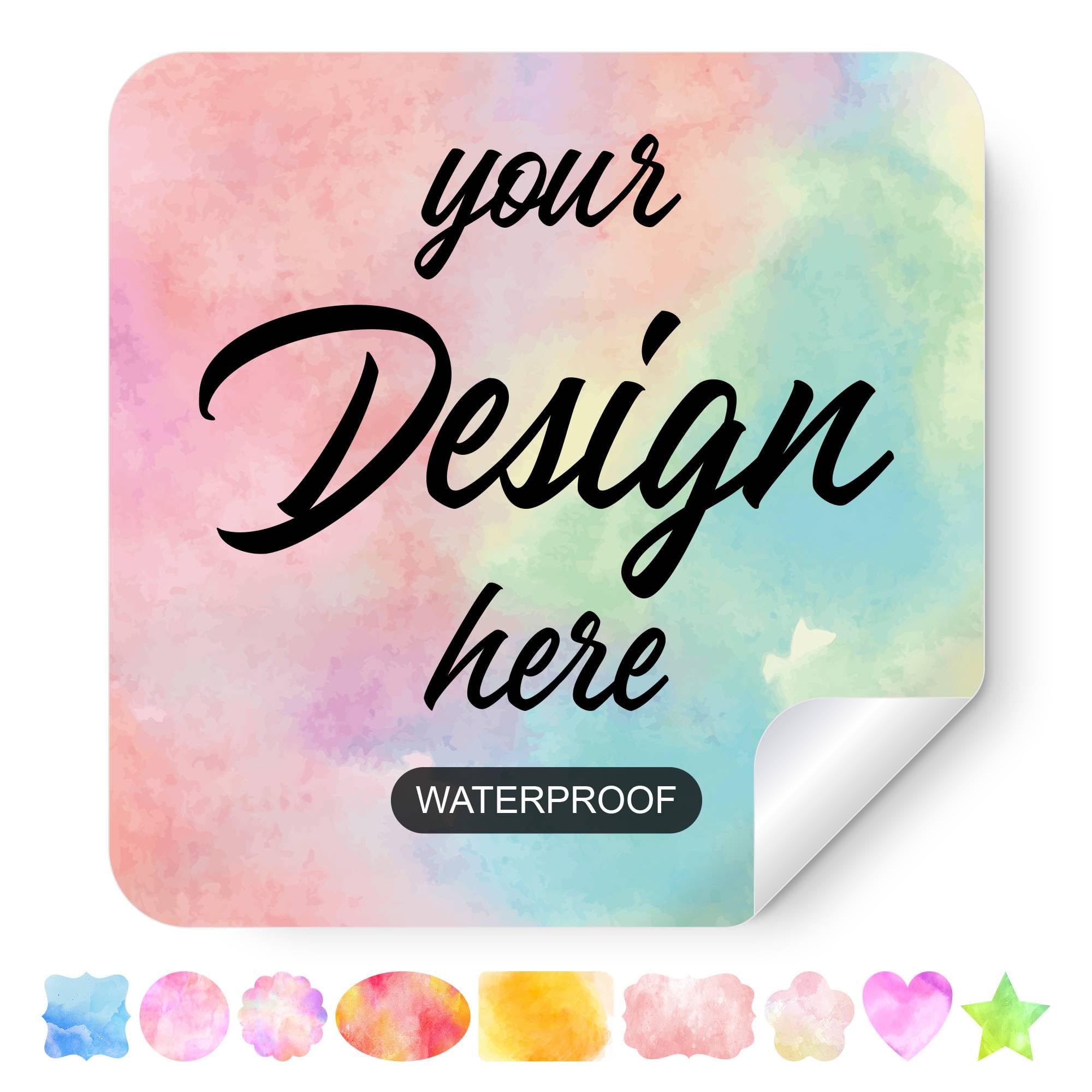 100-500 Personalized Labels - Customized Stickers with Any Design Image Logo Text, 1.5"-10" for Business Logo, Thank You Labels