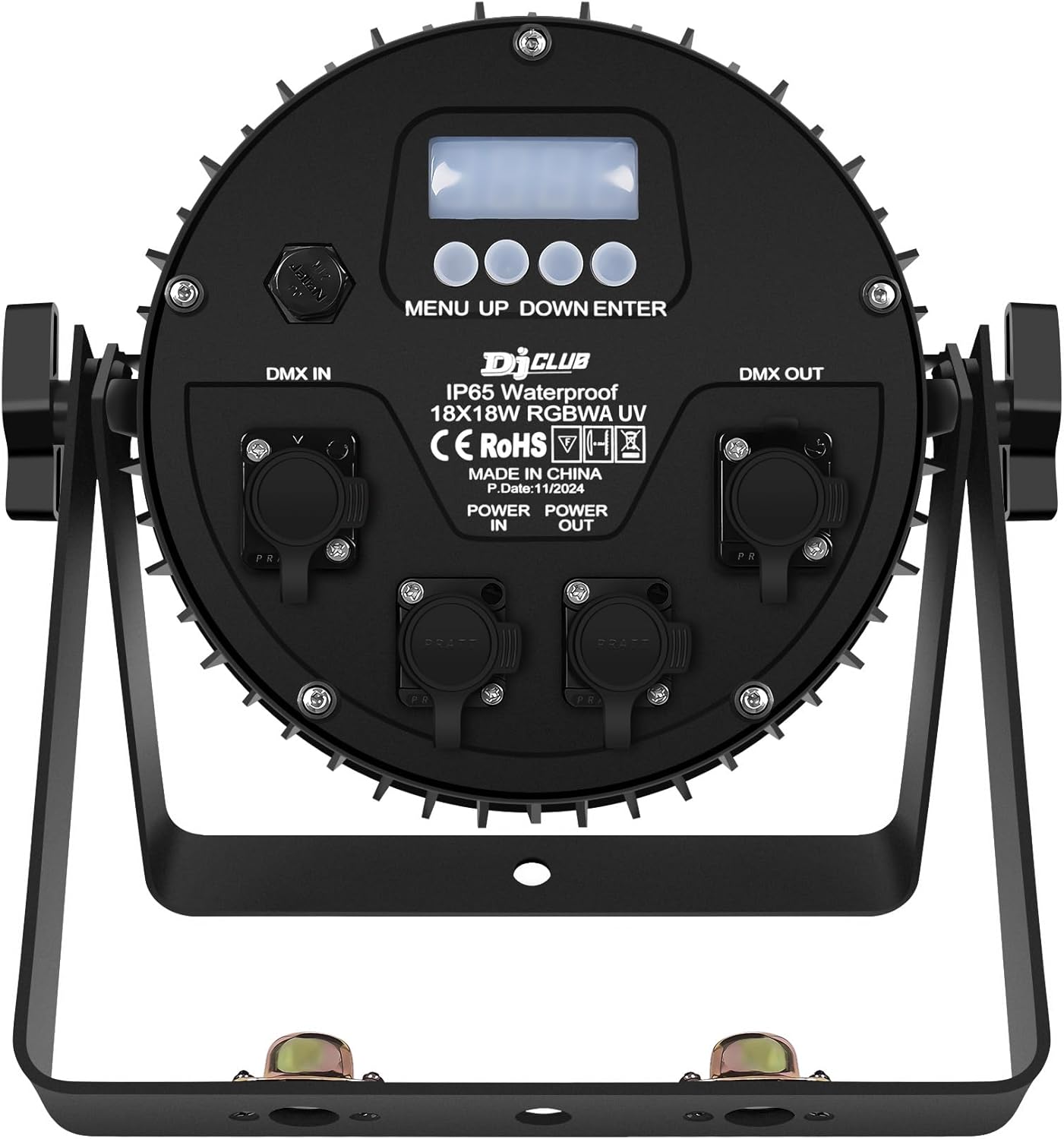 DJCLUB LED Stage Lights IP67 Waterproof Par Light 18x18W RGBWA UV Colors Uplights 6In1 LED Light DMX Control DJ Equipment Disco Lighting for Party, Club, Bar, Wedding, Halloween Decorations