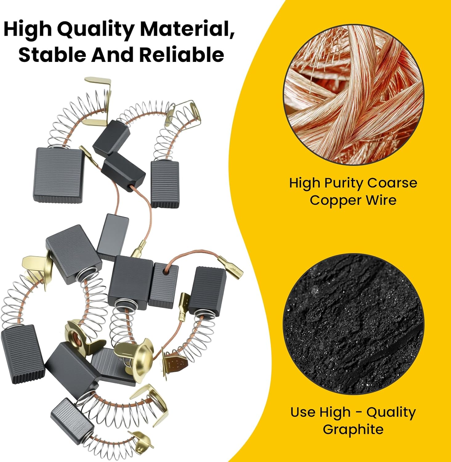 120Pcs 12 Different Sizes Electric Motor Carbon Brushes, Essential Repair Kit Angle Grinders, Circular Saws & Electric Hammer Drills