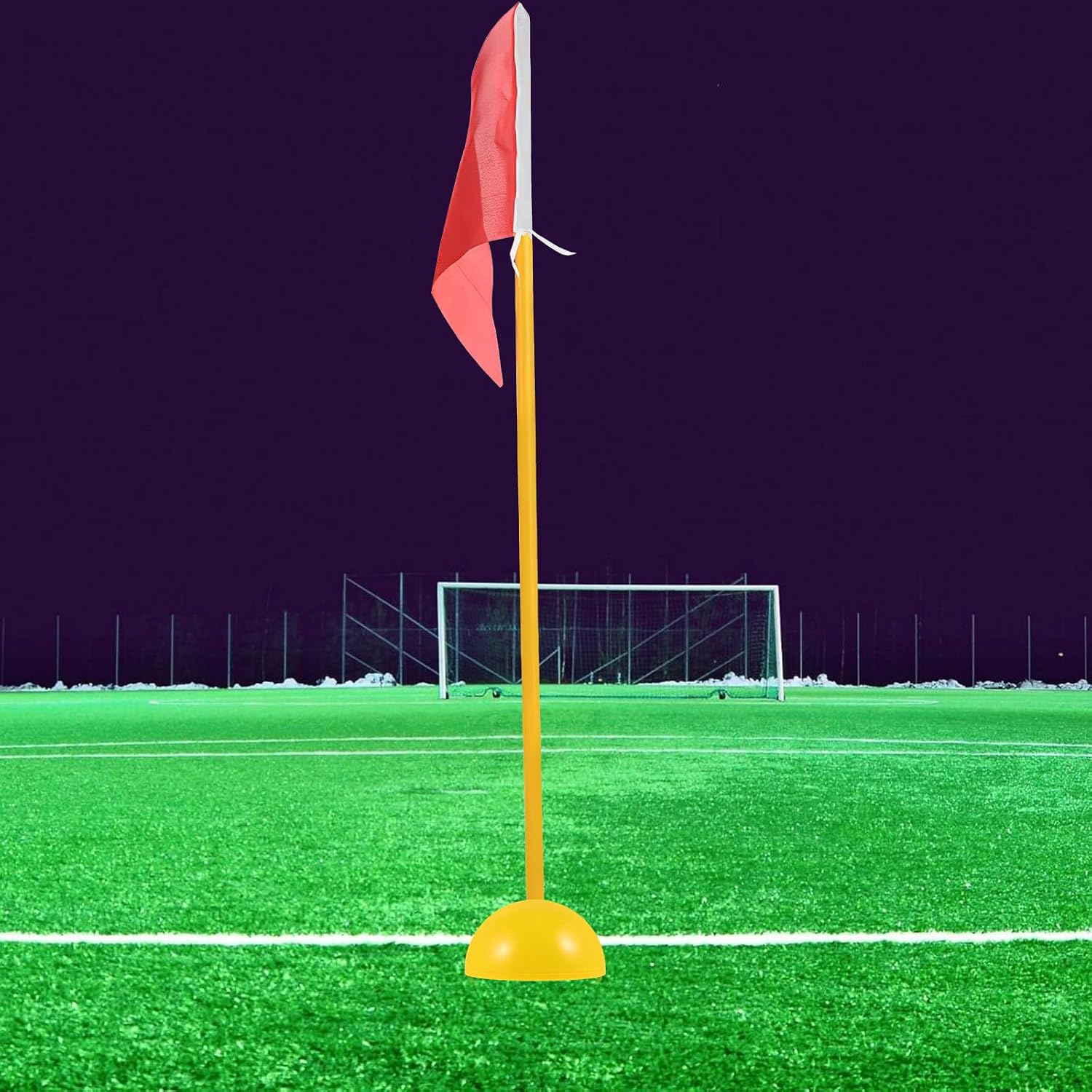 Soccer Corner Flags Set with Rubber Water-Filled Abs Base, Small Marker Flags for Agility Training and Field Marking Equipment, Soccer Training Aid for Speed and Agility Drills