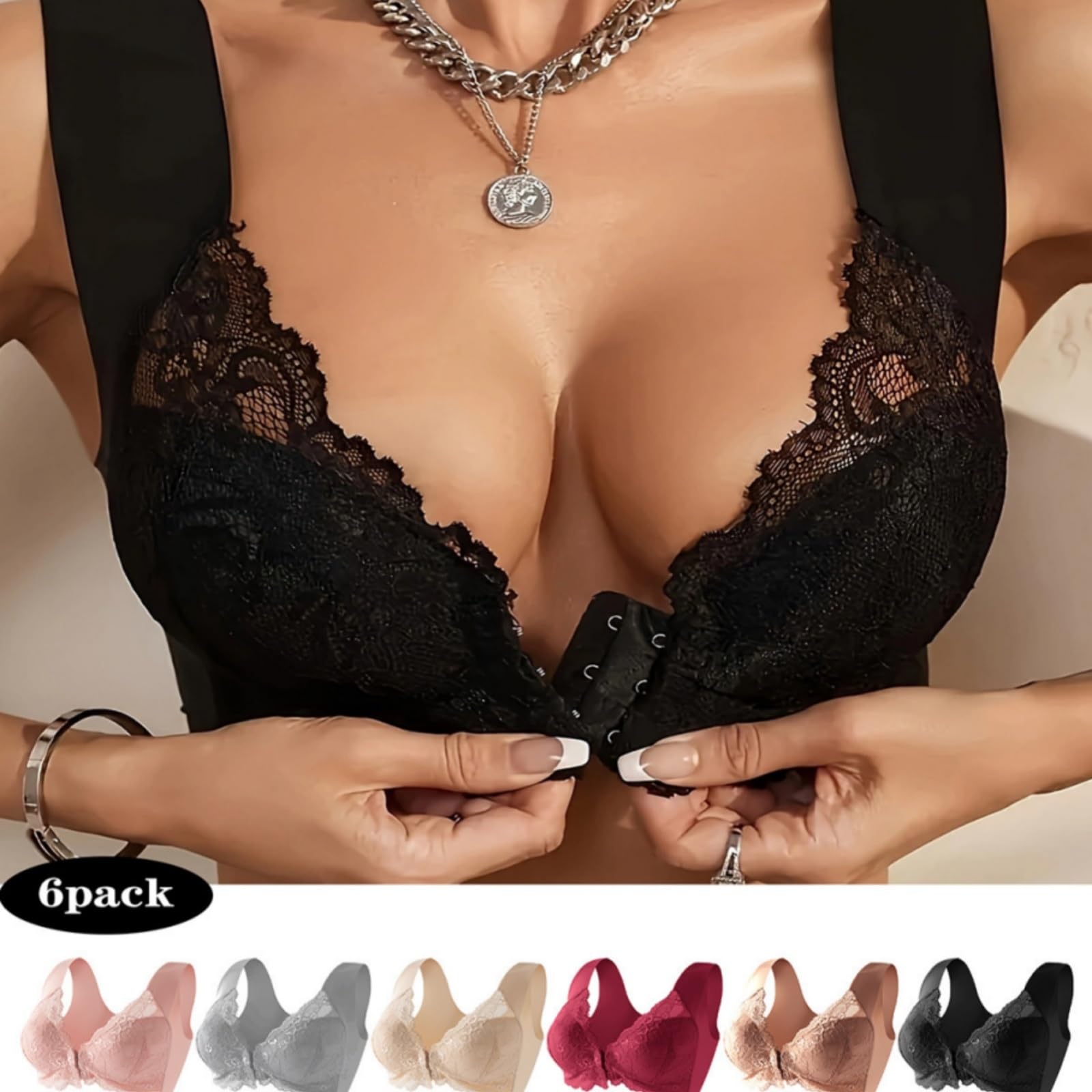 2 Uds Sujetadores Con Sujeción Frontal Para Mujeres Mayores Push Up Cómodo