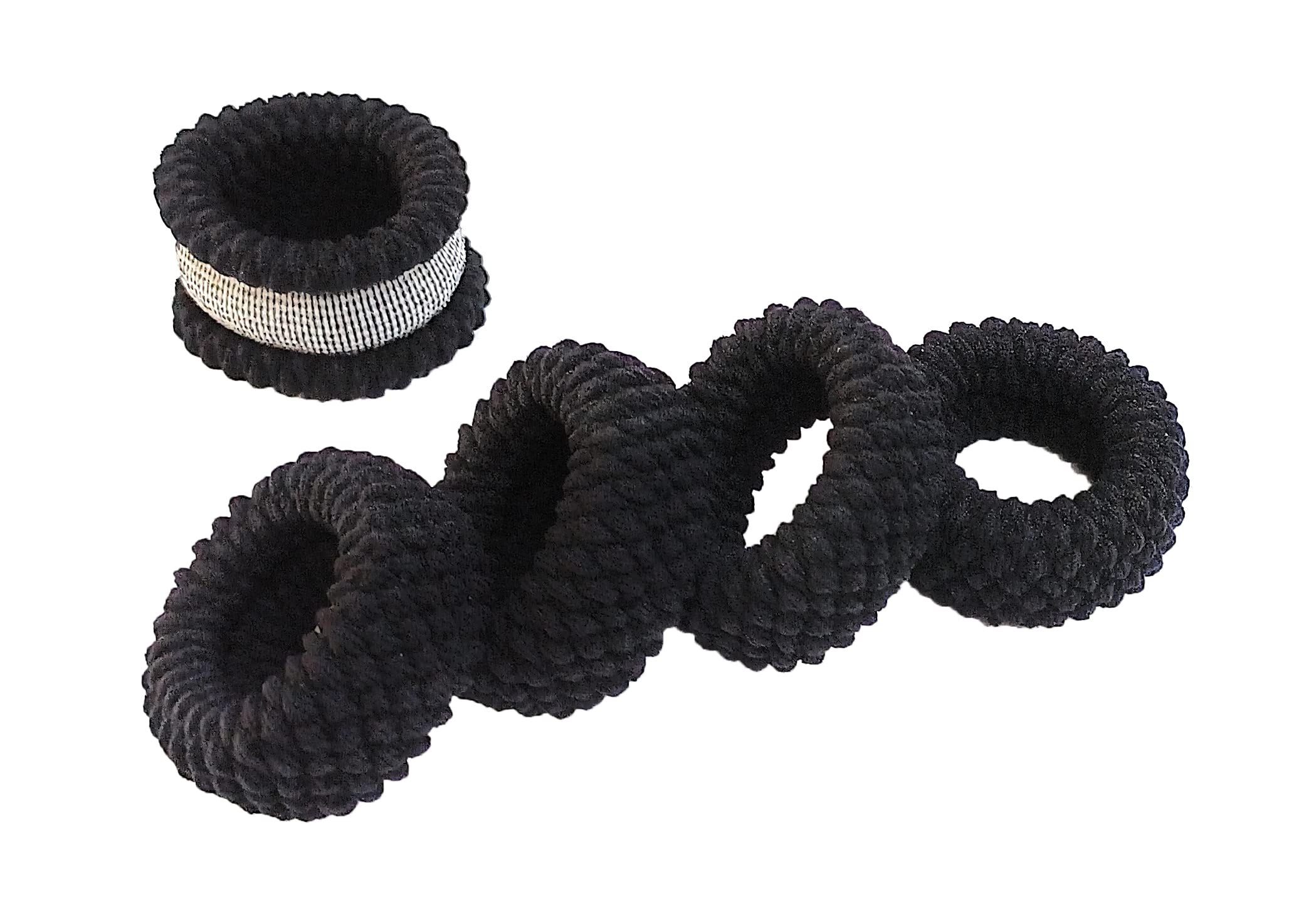 Fairytale Black Wide Side Thick Hair Rubber Band Women Girls Ponytail Holder Scrunchies Hair Accessories. Pack of 5. (B0BD1KXTY4) Amazon Price History, Amazon Price Tracker