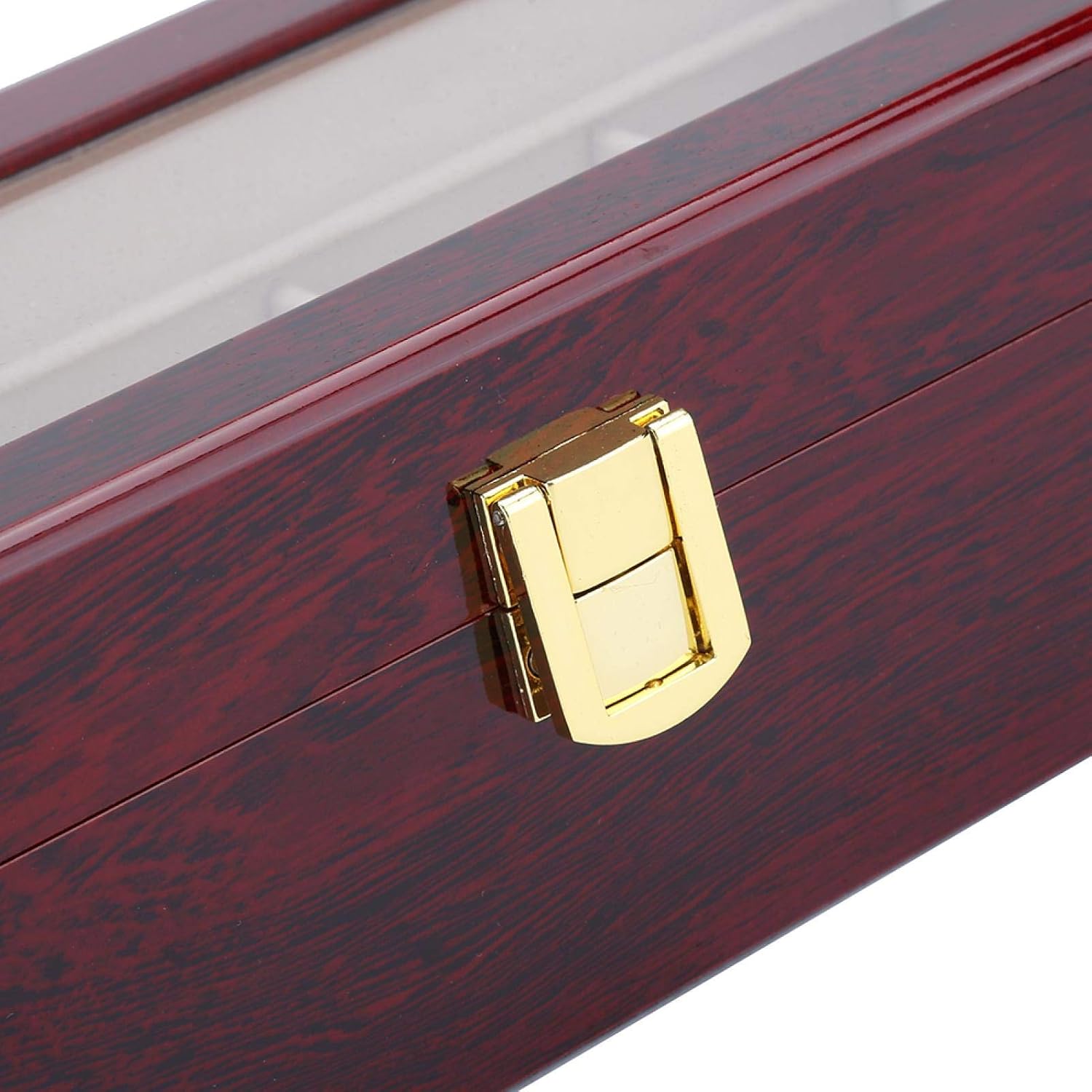 5 Grid Wood Watch Box,Watch Storage Case Holder Watch Organizer with Glass Anti‑Slip Watch Display Case Jewelry Collection Wood Watches Organizer Gift Box Showcase Birthday Gifts for Men Women - Image 5