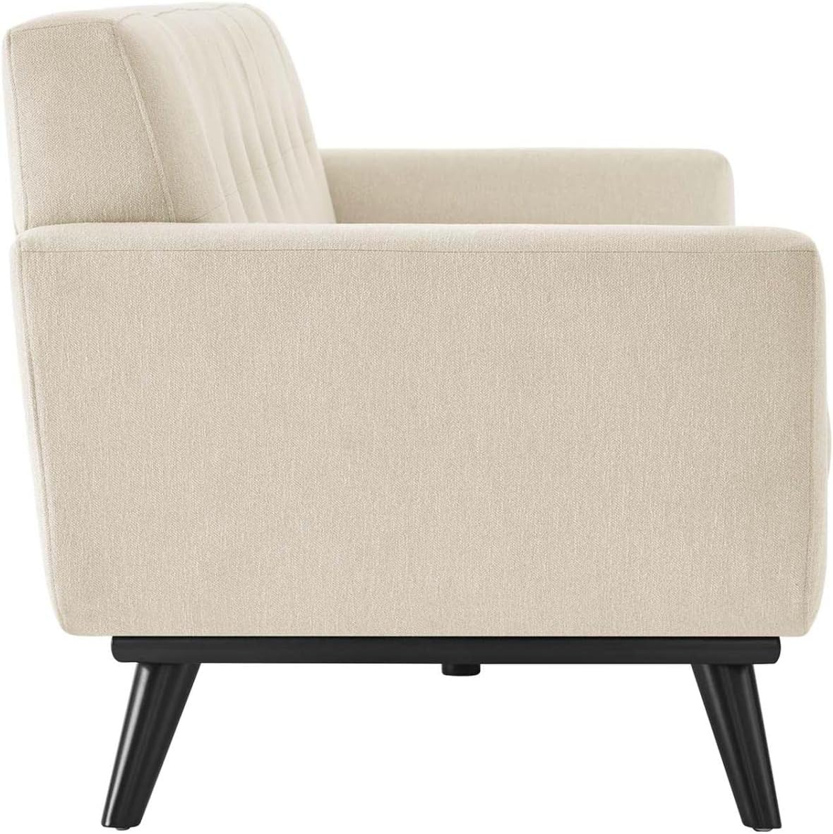 Modway Engage Modern Tufted Back Textured Fabric Sofa in Beige