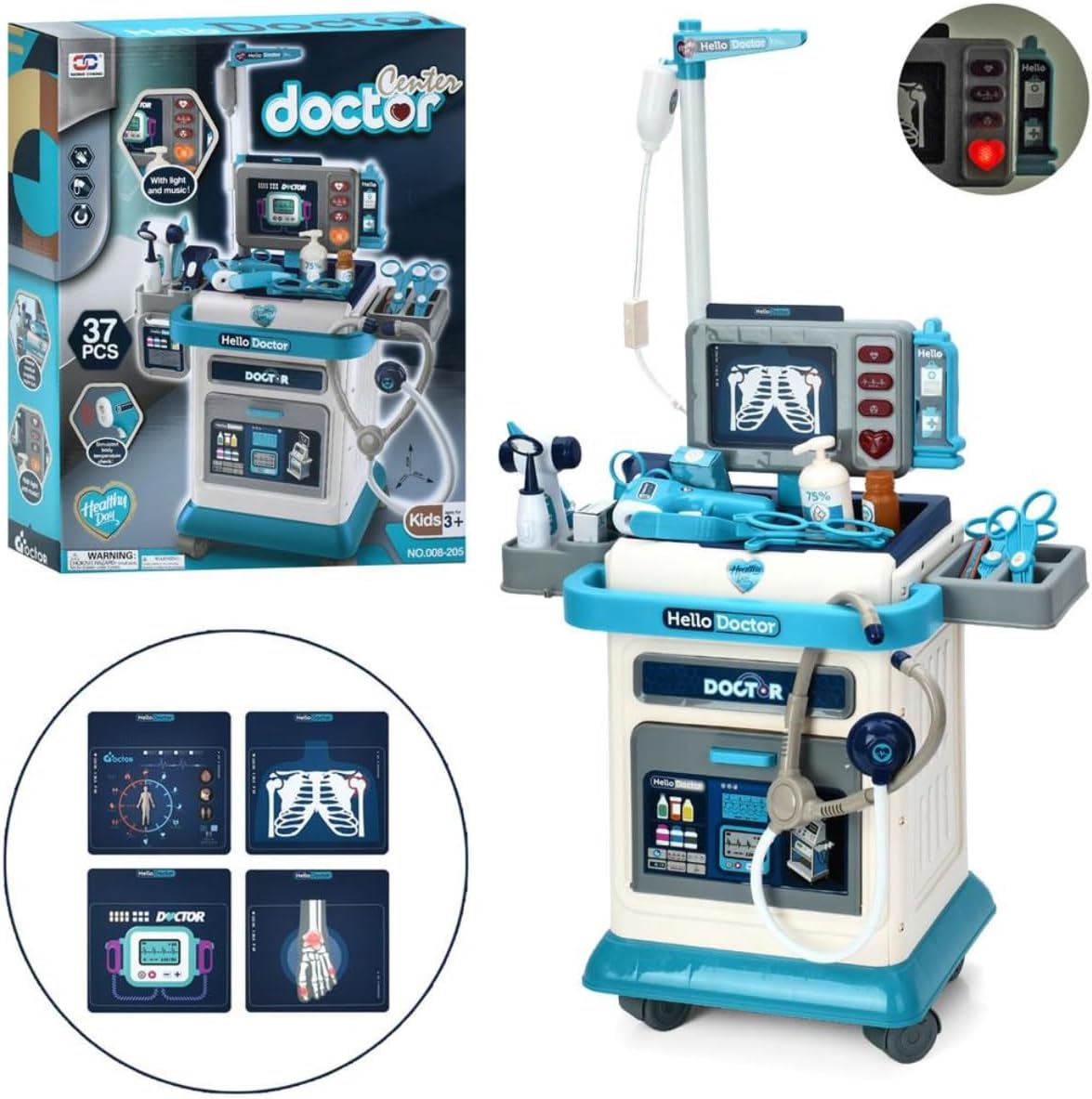 Bancada Carrinho De Médico Infantil Doctor Center Maxi Toys