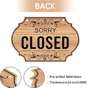 CARGEN Open Signs - Double Sided Open Closed Sign Business Hours Hanging with Rope Hours of Operation for Business Walls Window Shop Bar Hotel