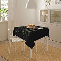 Vista 38 de YETTA YANG Paño de Mesa Redondo de Dulce de Chupachups Gótico en Negro y Blanco de 60 Pulgadas, Cubierta de Mesa Decorativa de Tela para Mesas